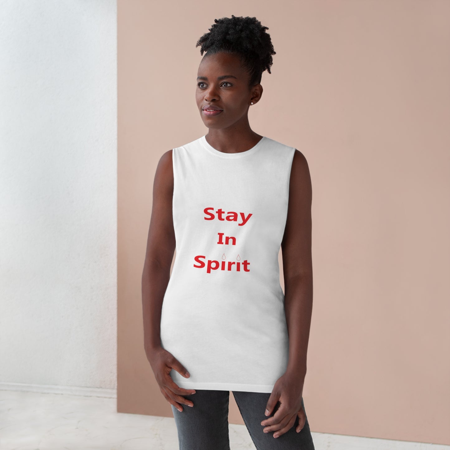 Stay In Spirit Red Lettered Unisex Barnard Tank - Stay In Spirit Shop