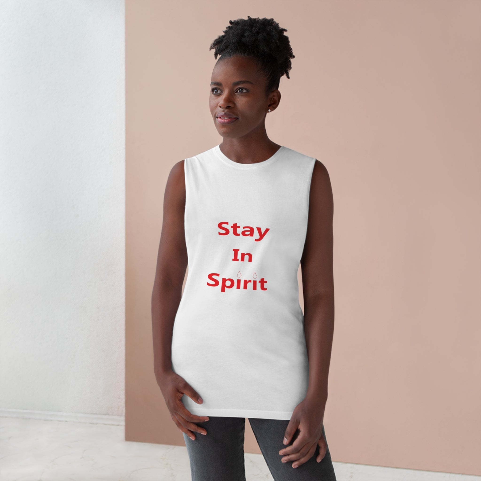 Stay In Spirit Red Lettered Unisex Barnard Tank - Stay In Spirit Shop