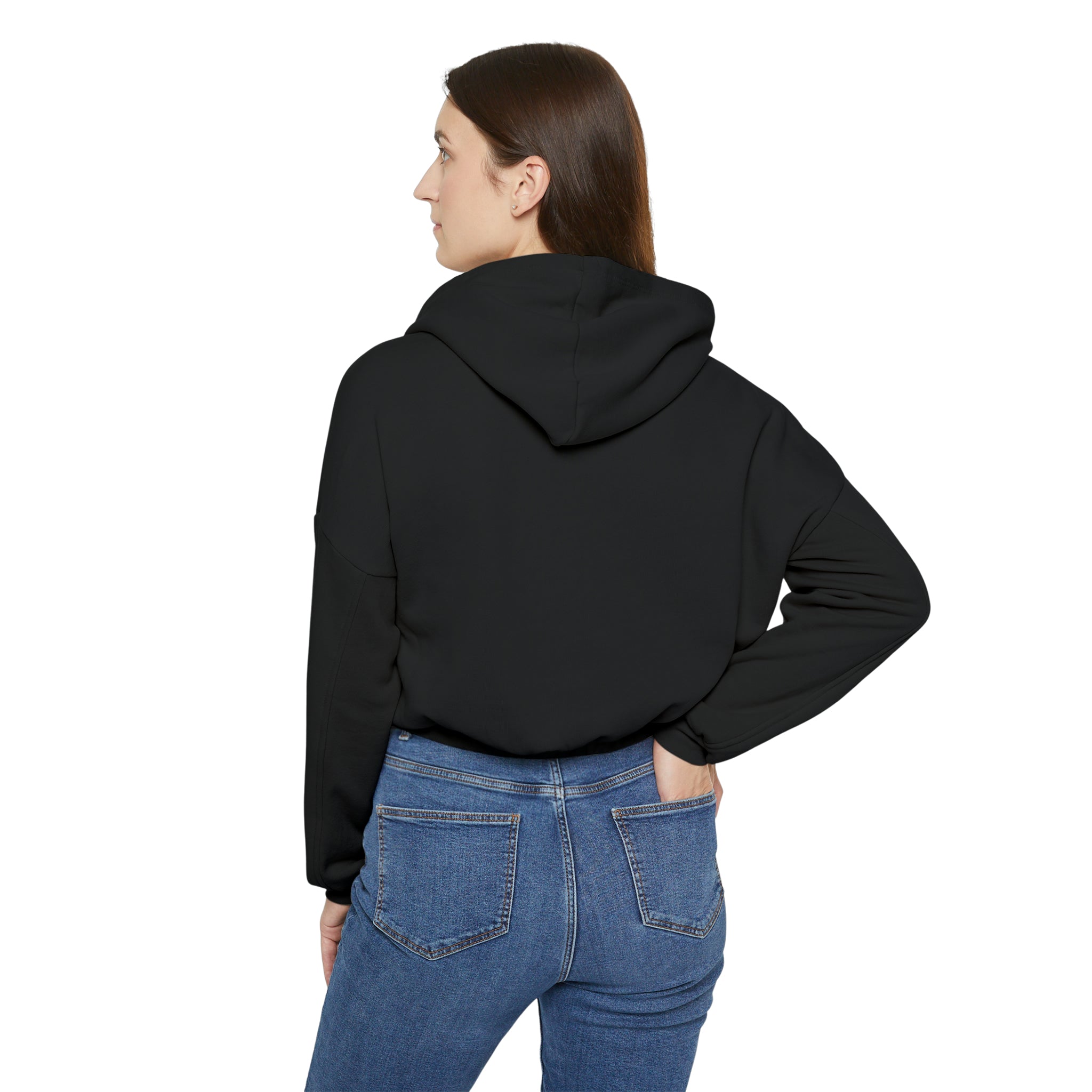 Women's Stay In Spirit White Logo Cinched Bottom Hoodie - Stay In Spirit Shop