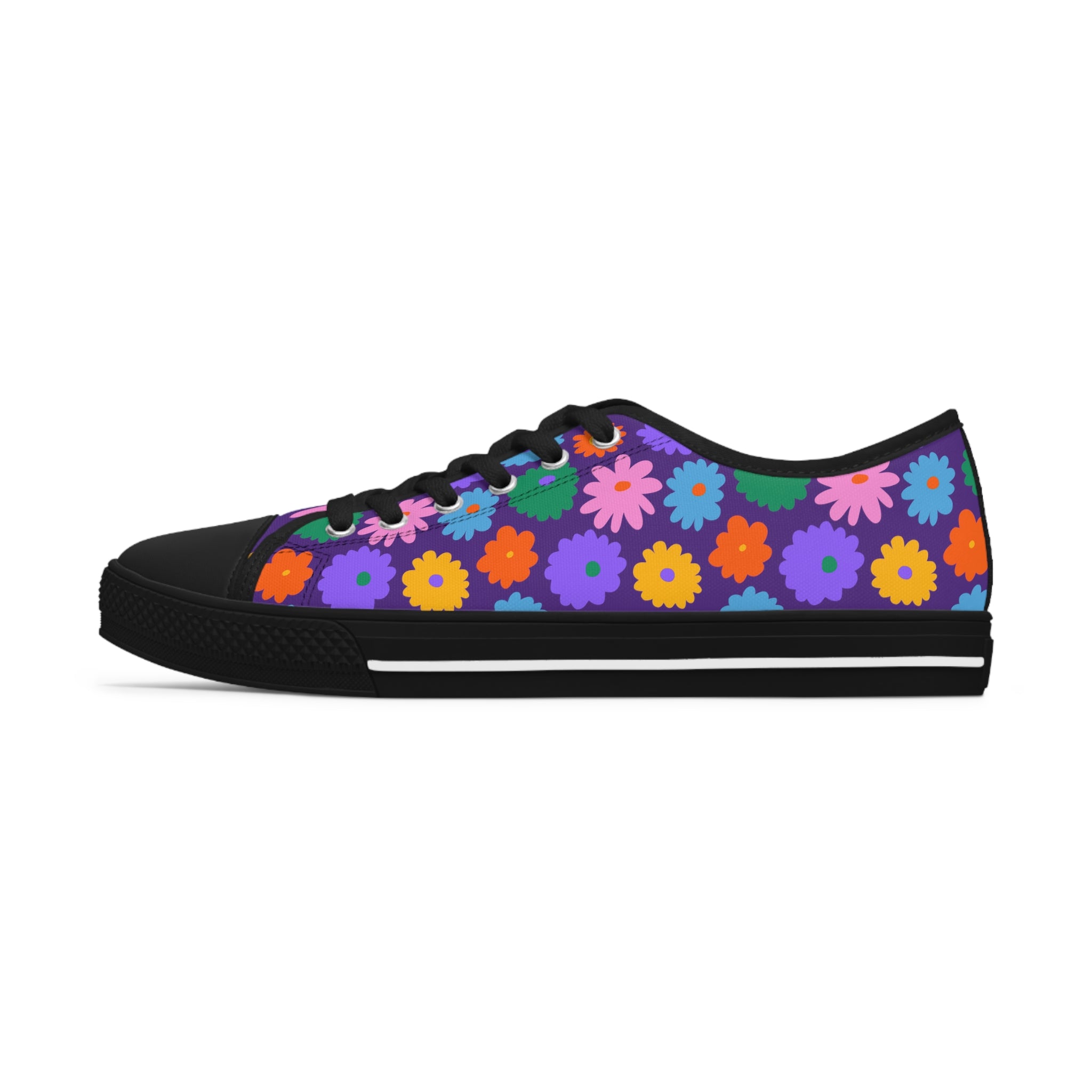 Stay In Spirit Purple Flower Women's Low Top Shoes - Stay In Spirit Shop
