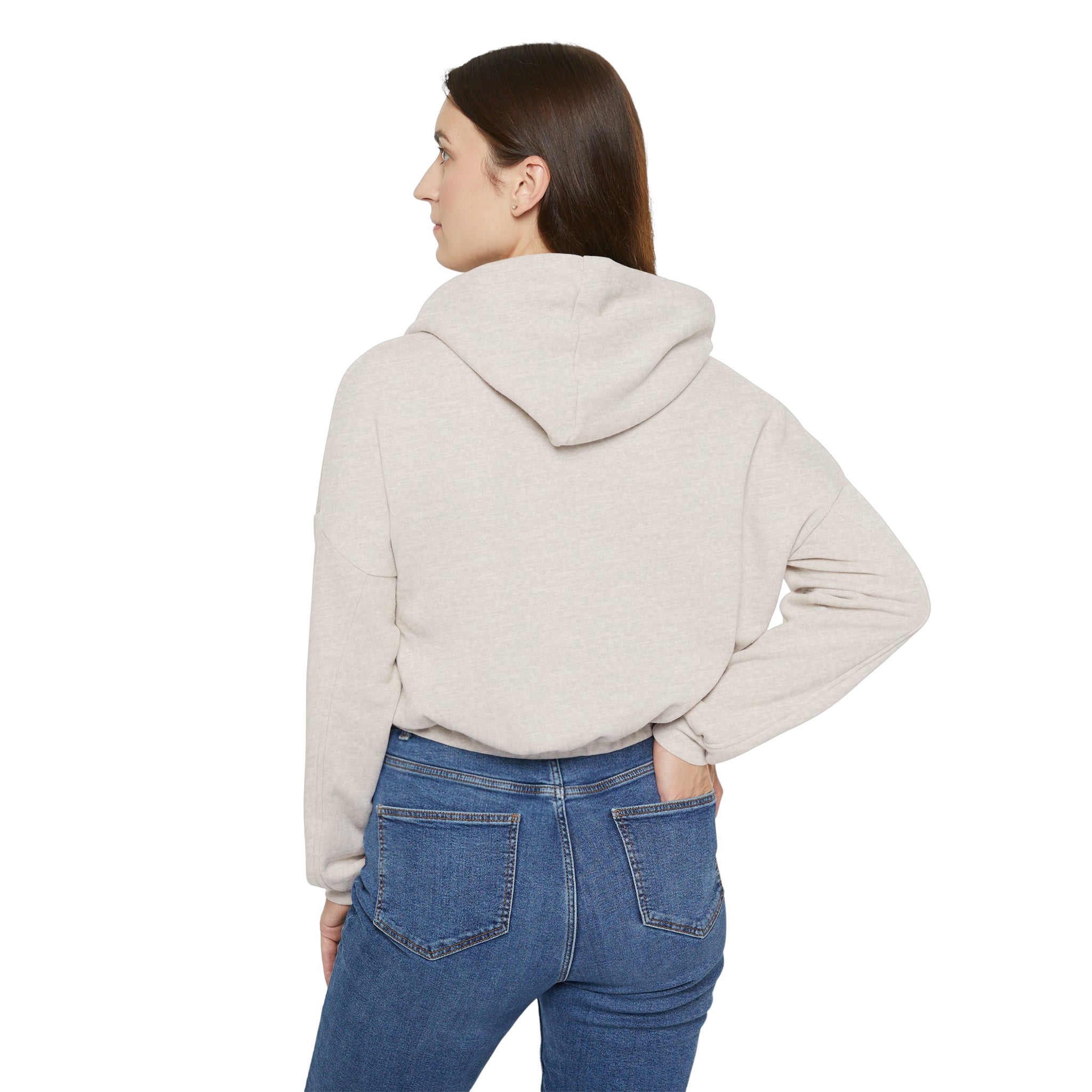 Women's Stay In Spirit White Logo Cinched Bottom Hoodie - Stay In Spirit Shop