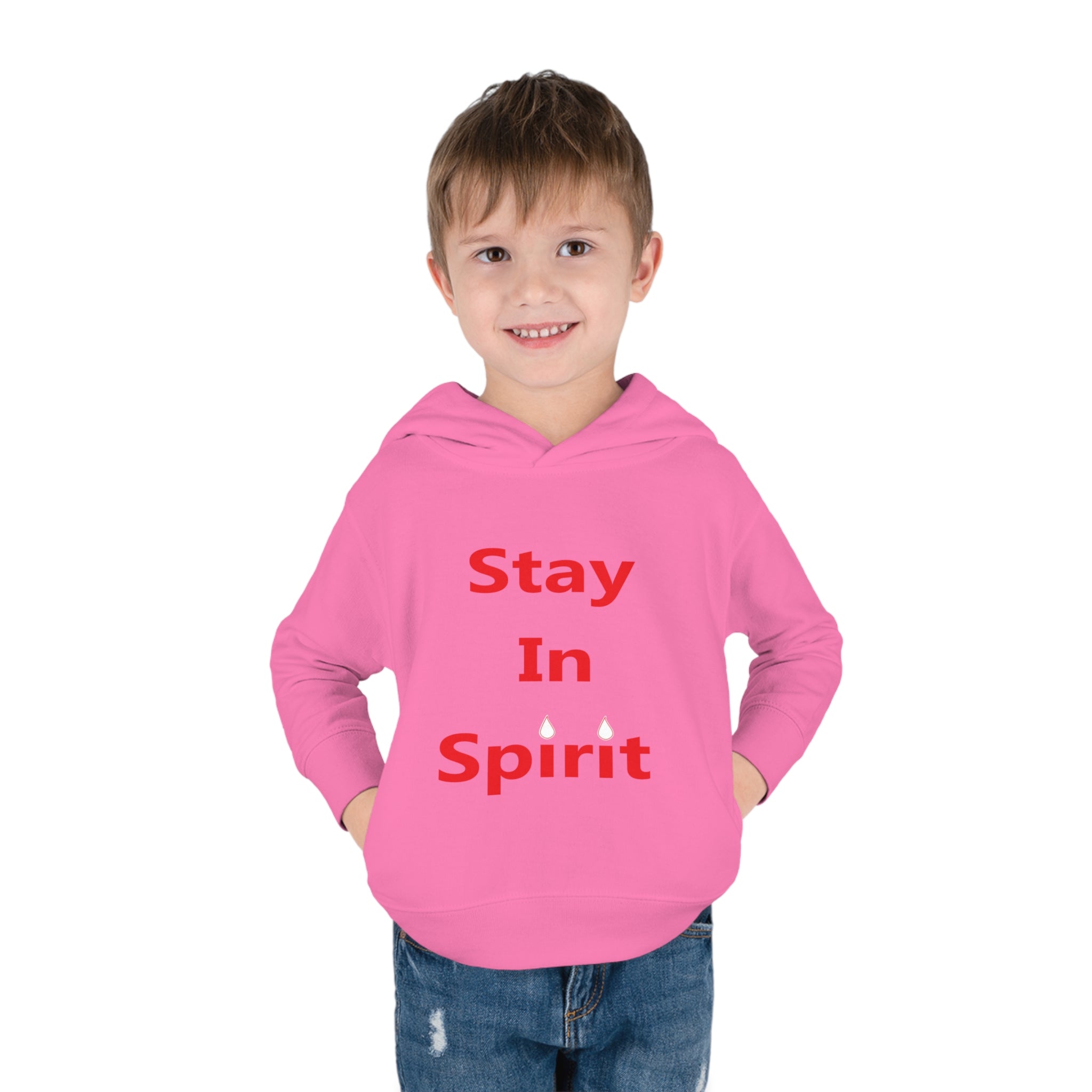 Stay In Spirit Red Lettered Toddler Pullover Fleece Hoodie - Stay In Spirit Shop
