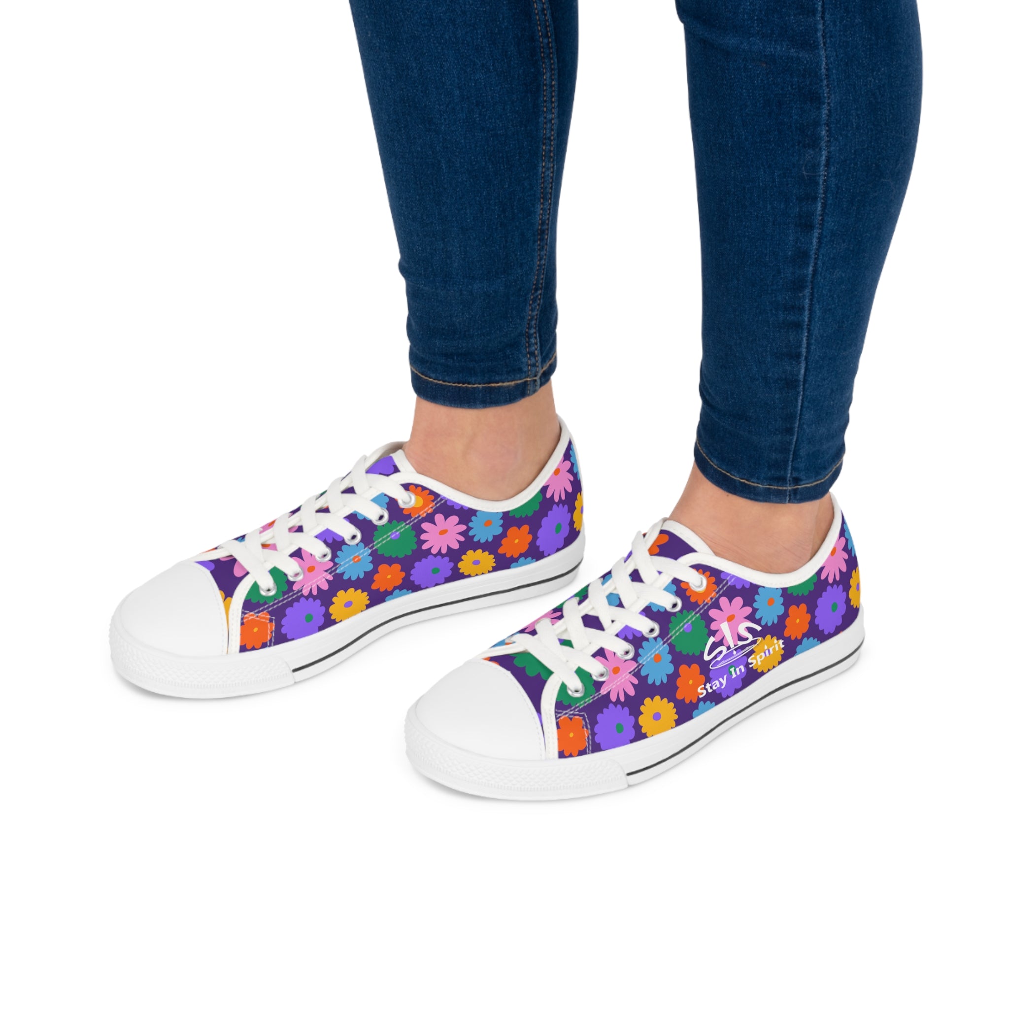 Stay In Spirit Purple Flower Women's Low Top Shoes - Stay In Spirit Shop