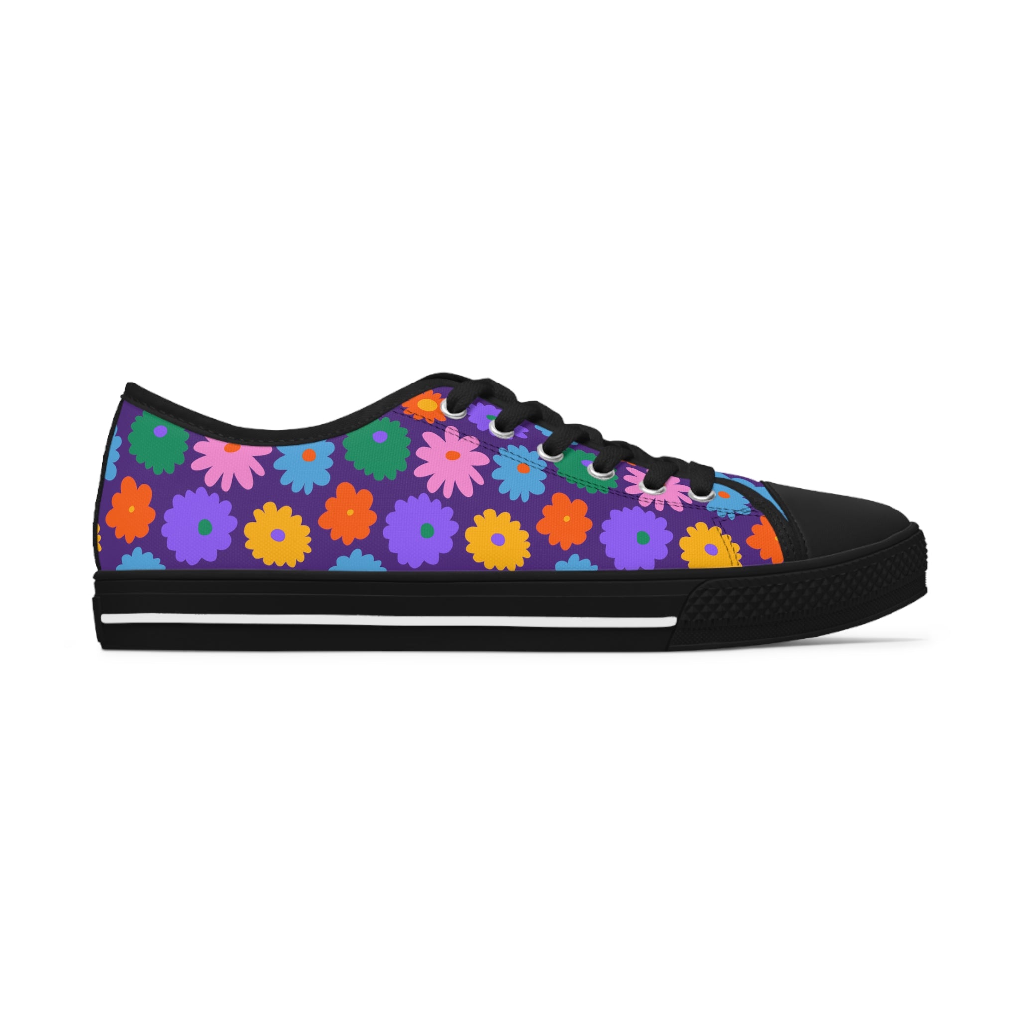 Stay In Spirit Purple Flower Women's Low Top Shoes - Stay In Spirit Shop