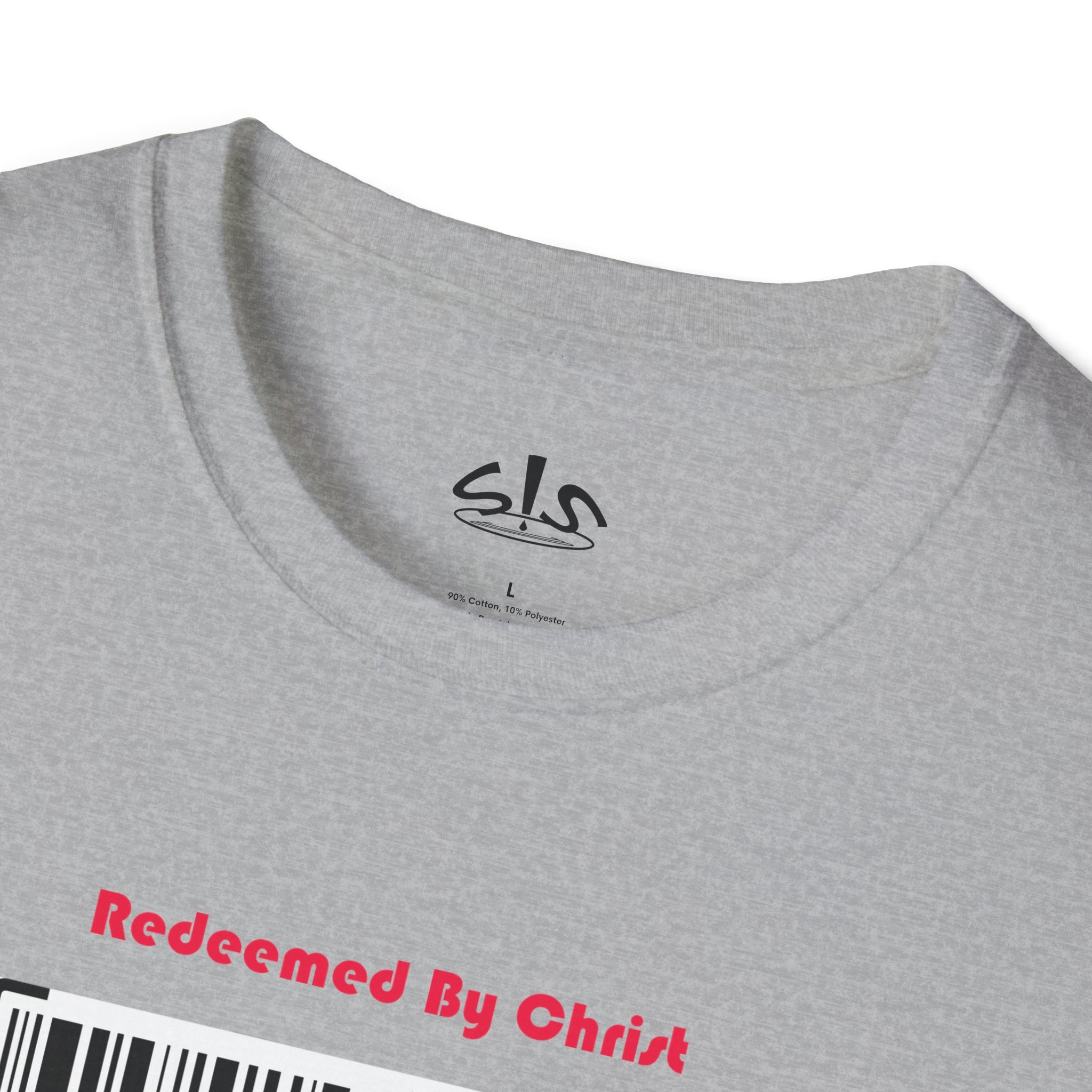 Redeemed By Christ (Red/Black) Unisex Softstyle T-Shirt - Stay In Spirit Shop