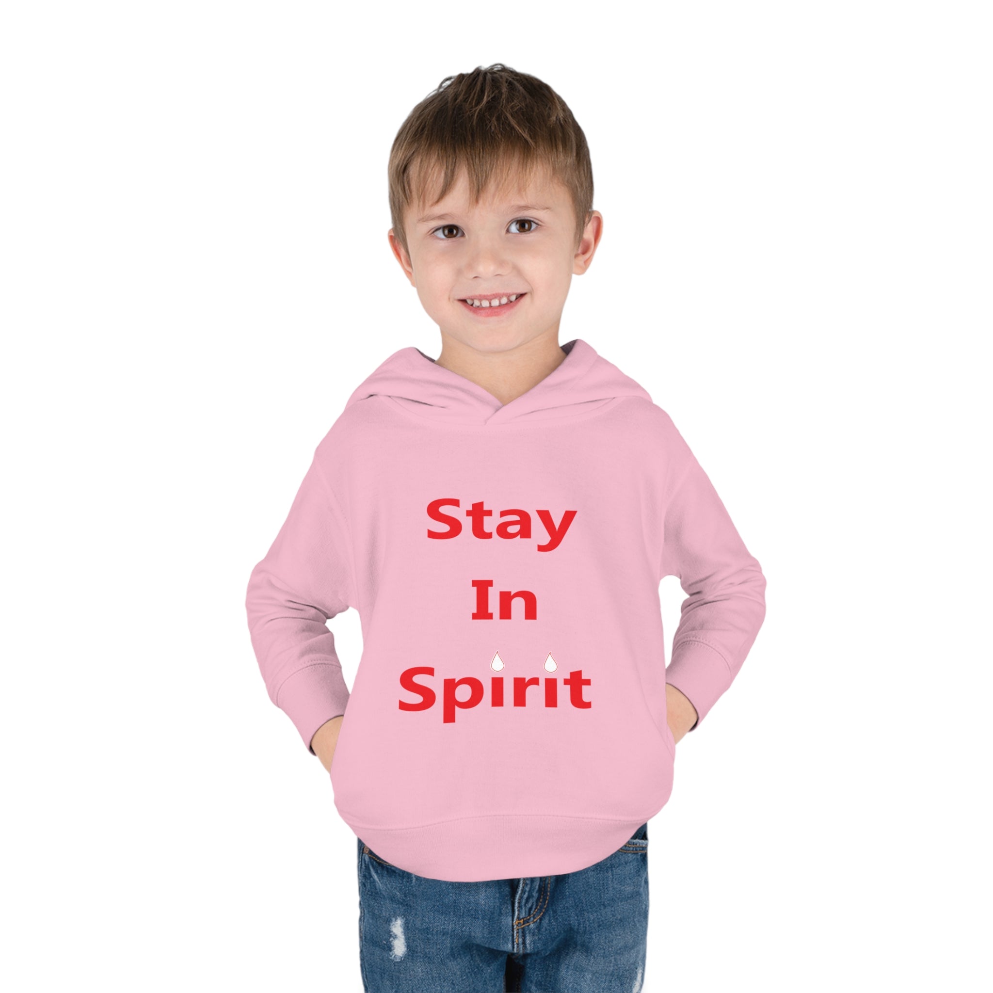 Stay In Spirit Red Lettered Toddler Pullover Fleece Hoodie - Stay In Spirit Shop