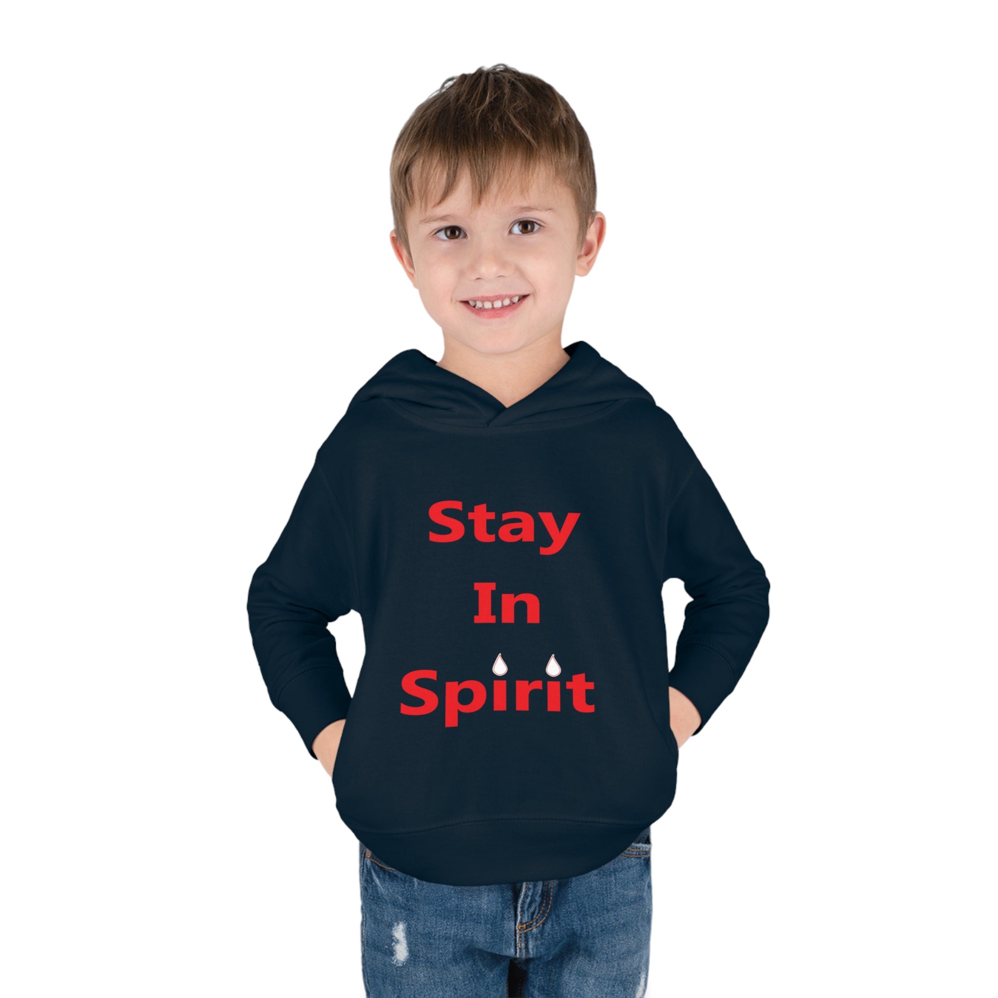 Stay In Spirit Red Lettered Toddler Pullover Fleece Hoodie - Stay In Spirit Shop