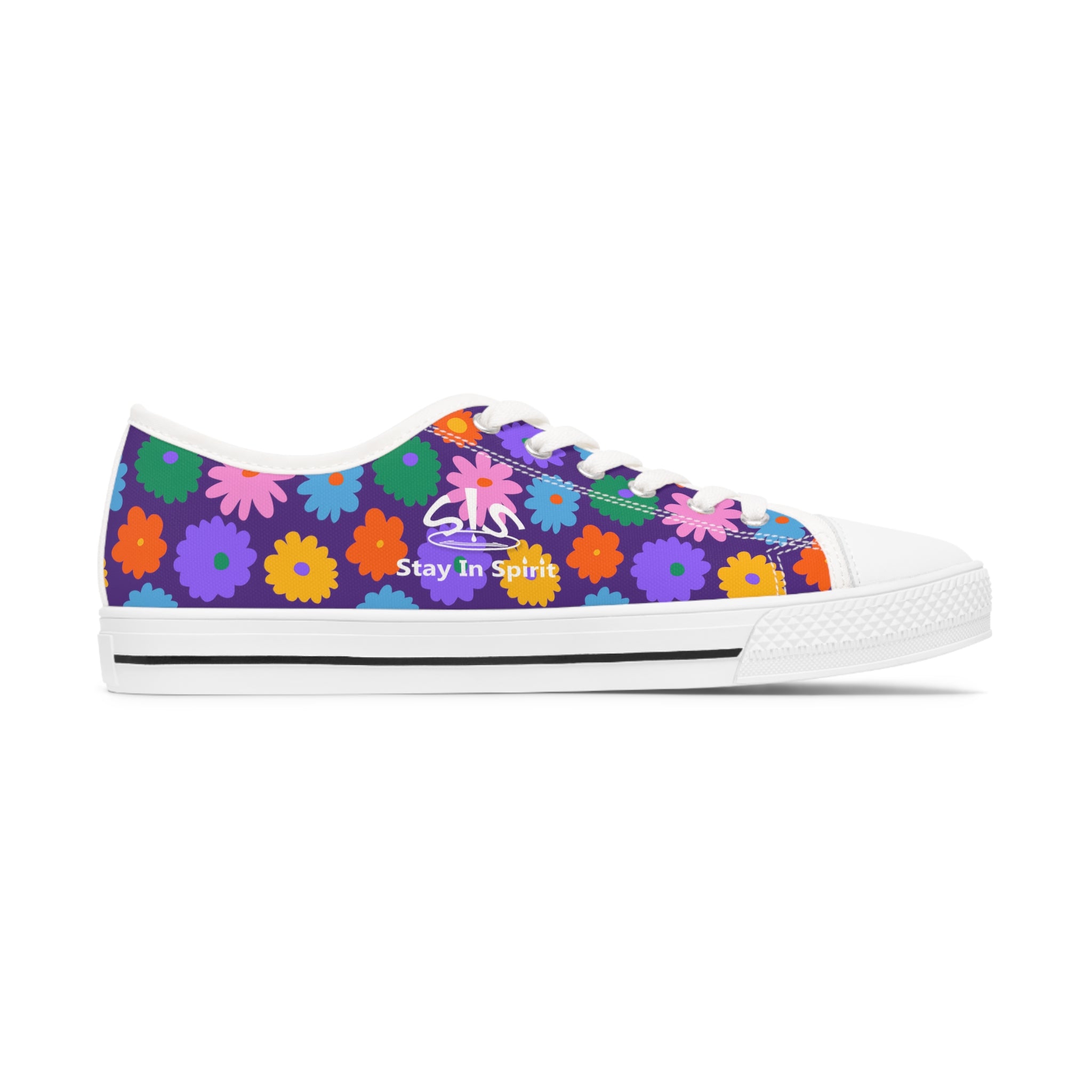 Stay In Spirit Purple Flower Women's Low Top Shoes - Stay In Spirit Shop
