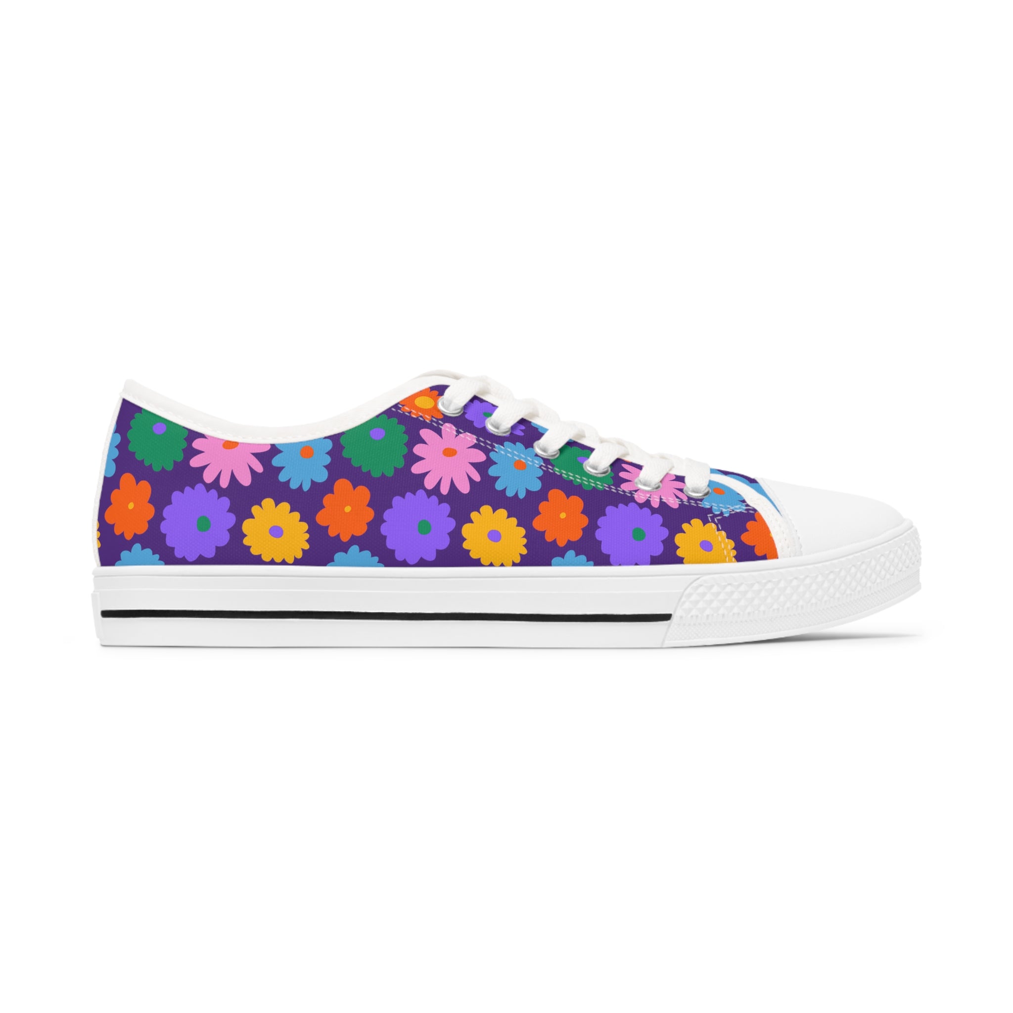 Stay In Spirit Purple Flower Women's Low Top Shoes - Stay In Spirit Shop