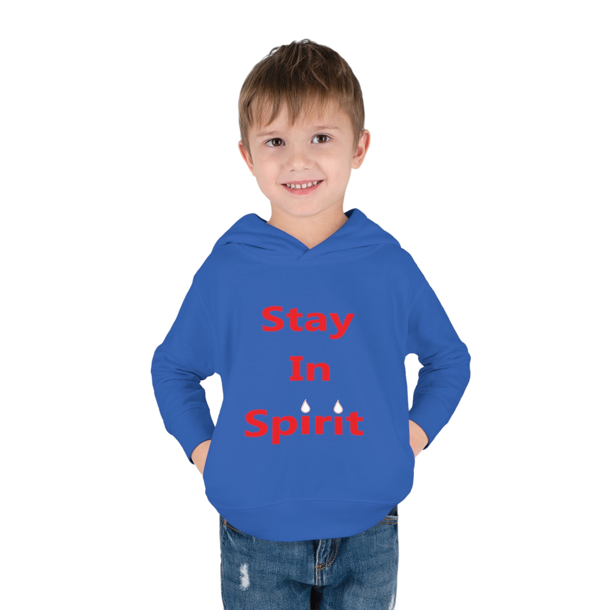 Stay In Spirit Red Lettered Toddler Pullover Fleece Hoodie - Stay In Spirit Shop