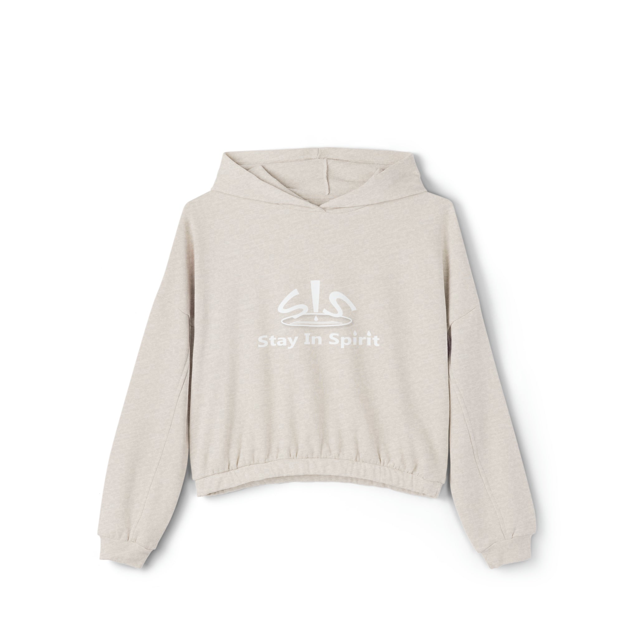 Women's Stay In Spirit White Logo Cinched Bottom Hoodie - Stay In Spirit Shop