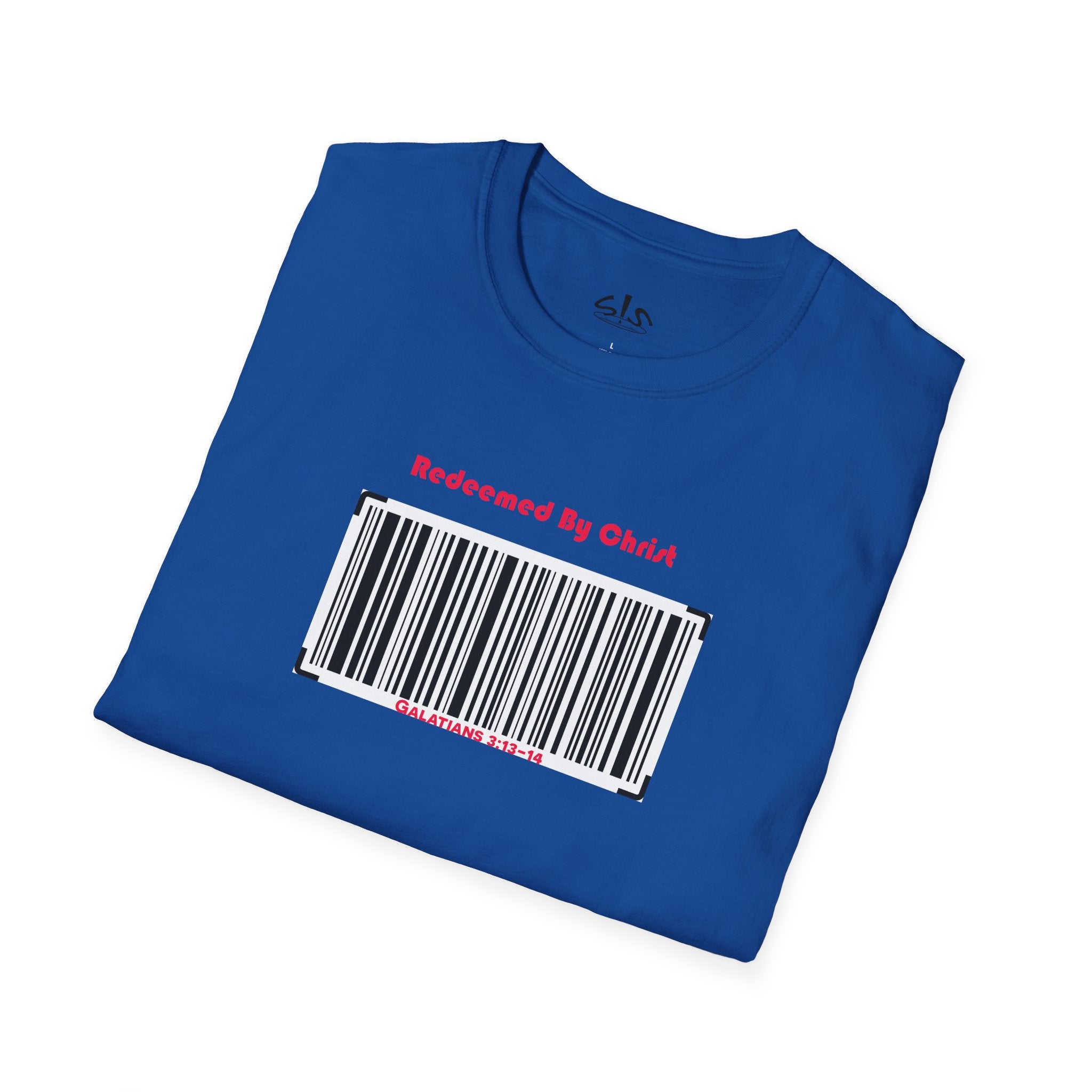 Redeemed By Christ (Red/Black) Unisex Softstyle T-Shirt - Stay In Spirit Shop