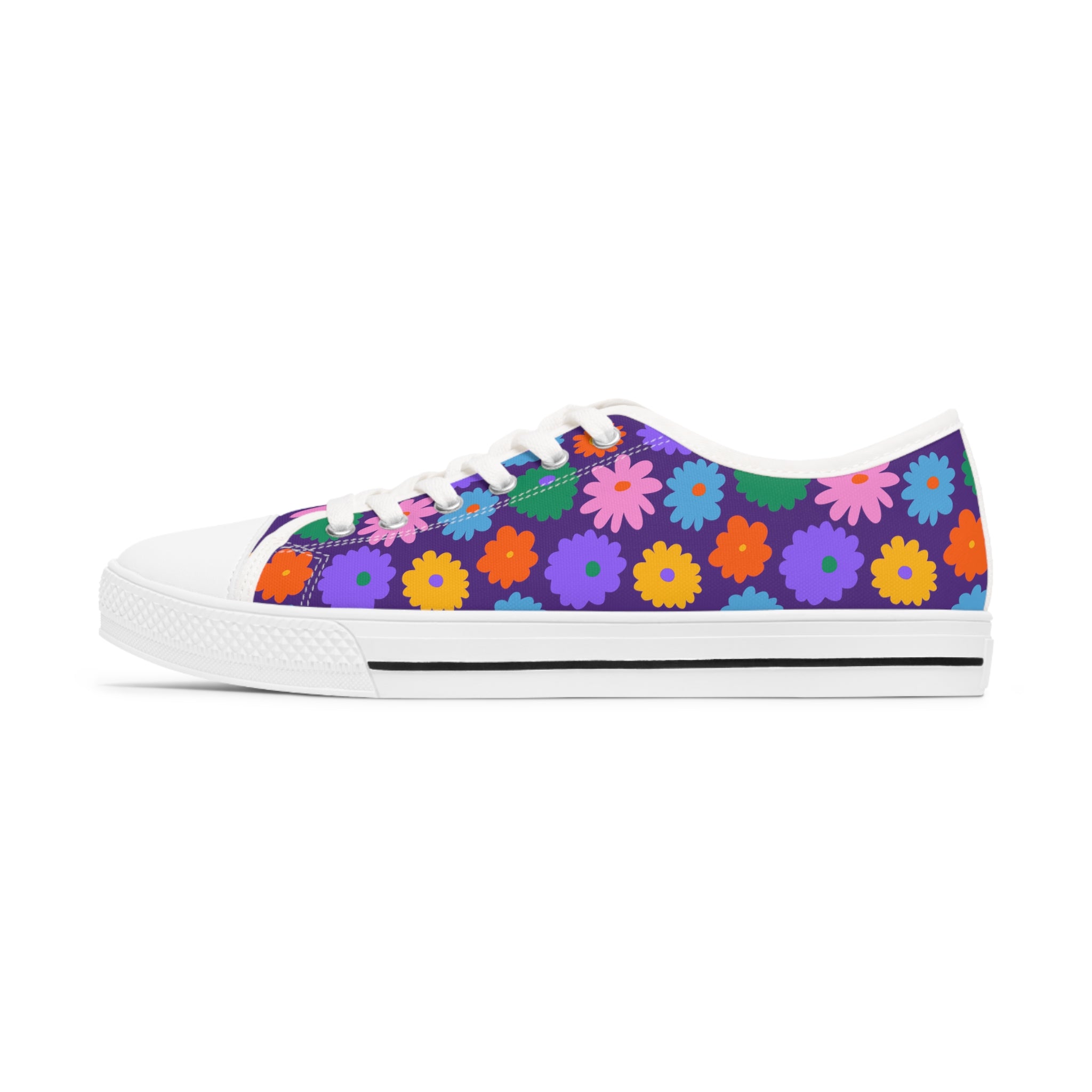 Stay In Spirit Purple Flower Women's Low Top Shoes - Stay In Spirit Shop
