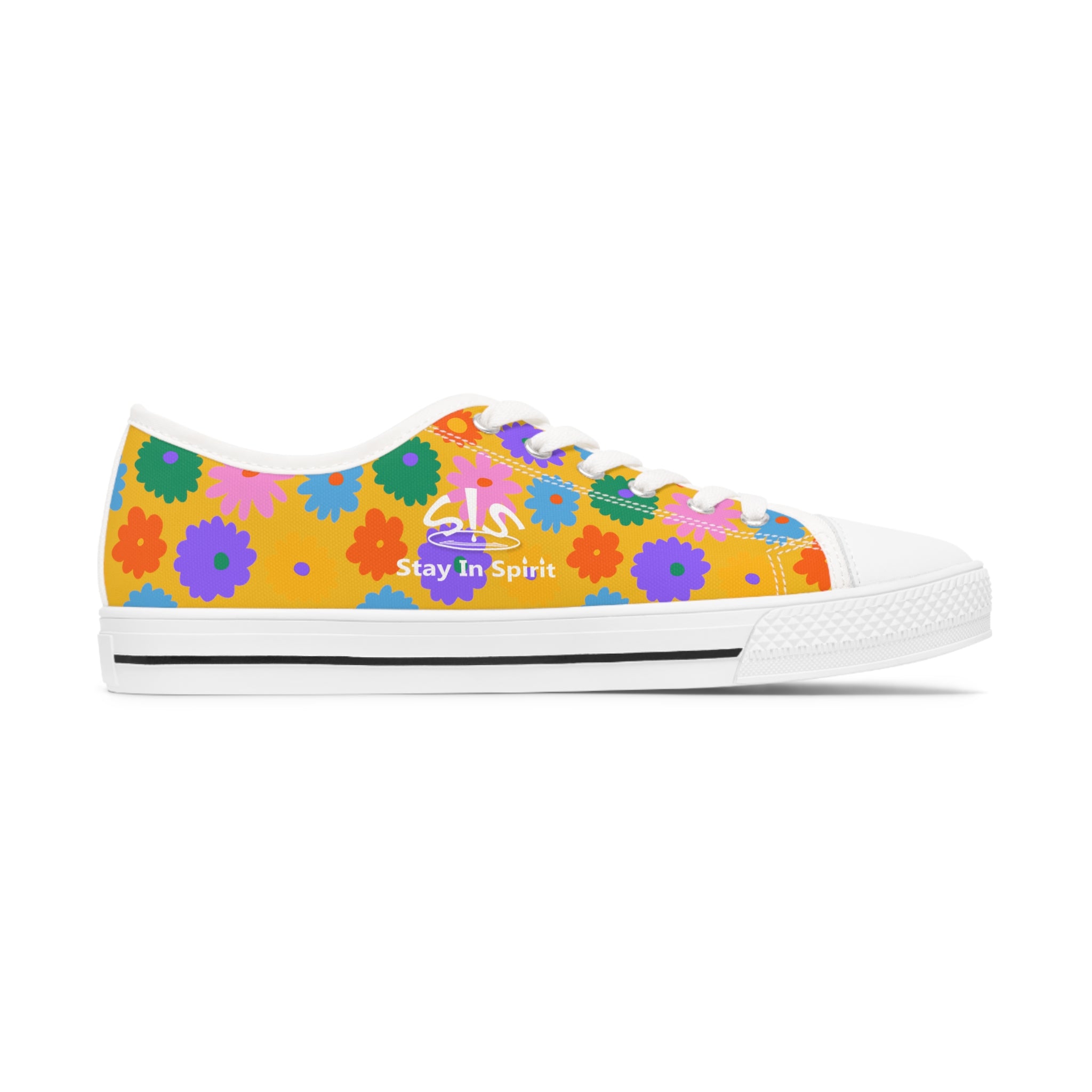 Stay In Spirit Yellow Flower Women's Low Top Shoes - Stay In Spirit Shop