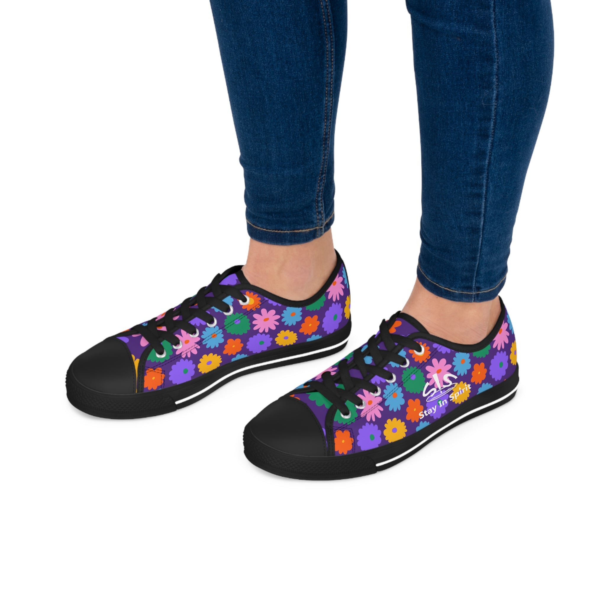 Stay In Spirit Purple Flower Women's Low Top Shoes - Stay In Spirit Shop