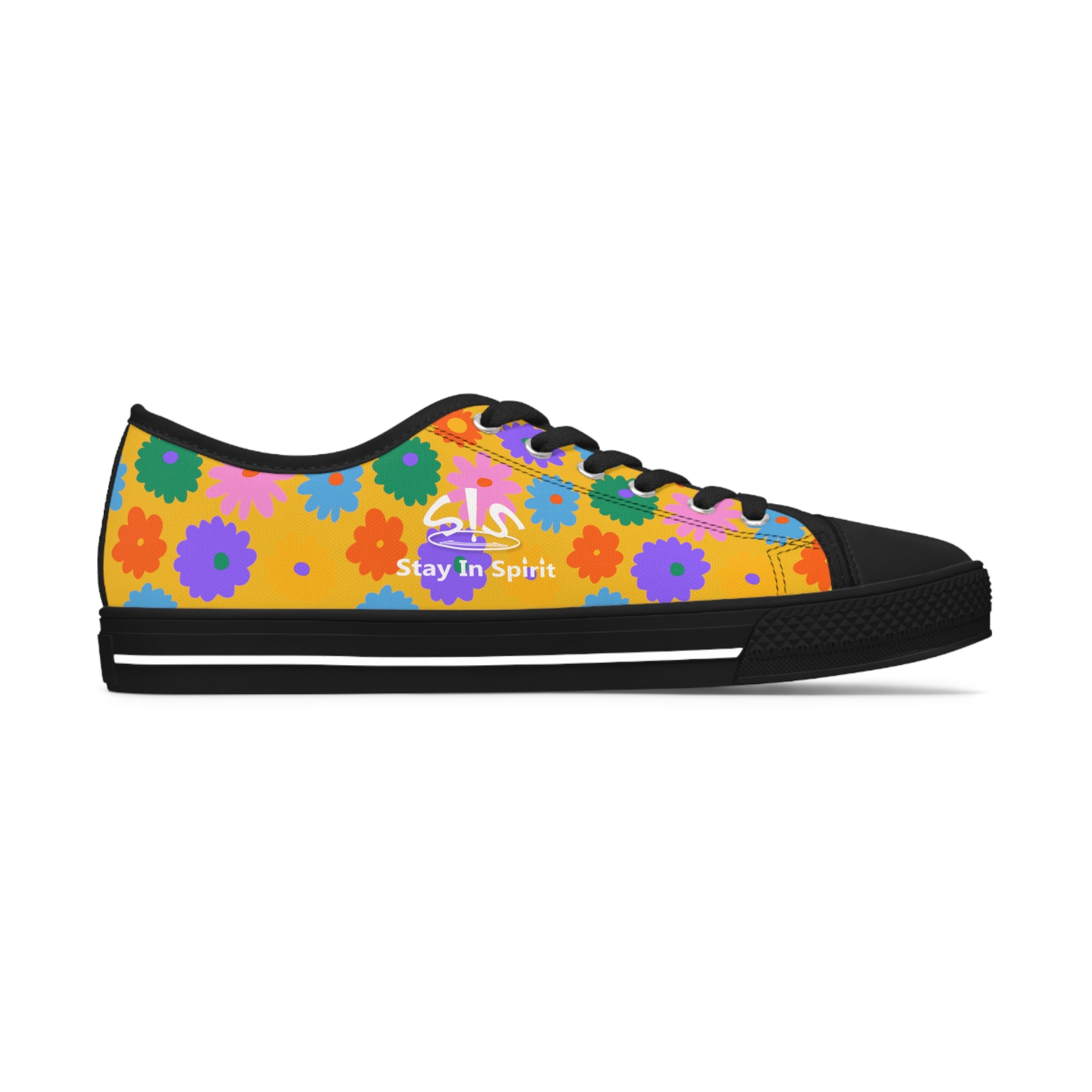 Stay In Spirit Yellow Flower Women's Low Top Shoes - Stay In Spirit Shop