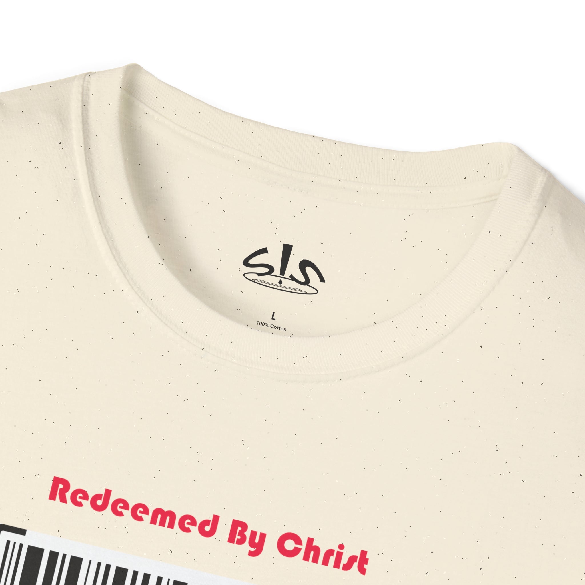 Redeemed By Christ (Red/Black) Unisex Softstyle T-Shirt - Stay In Spirit Shop