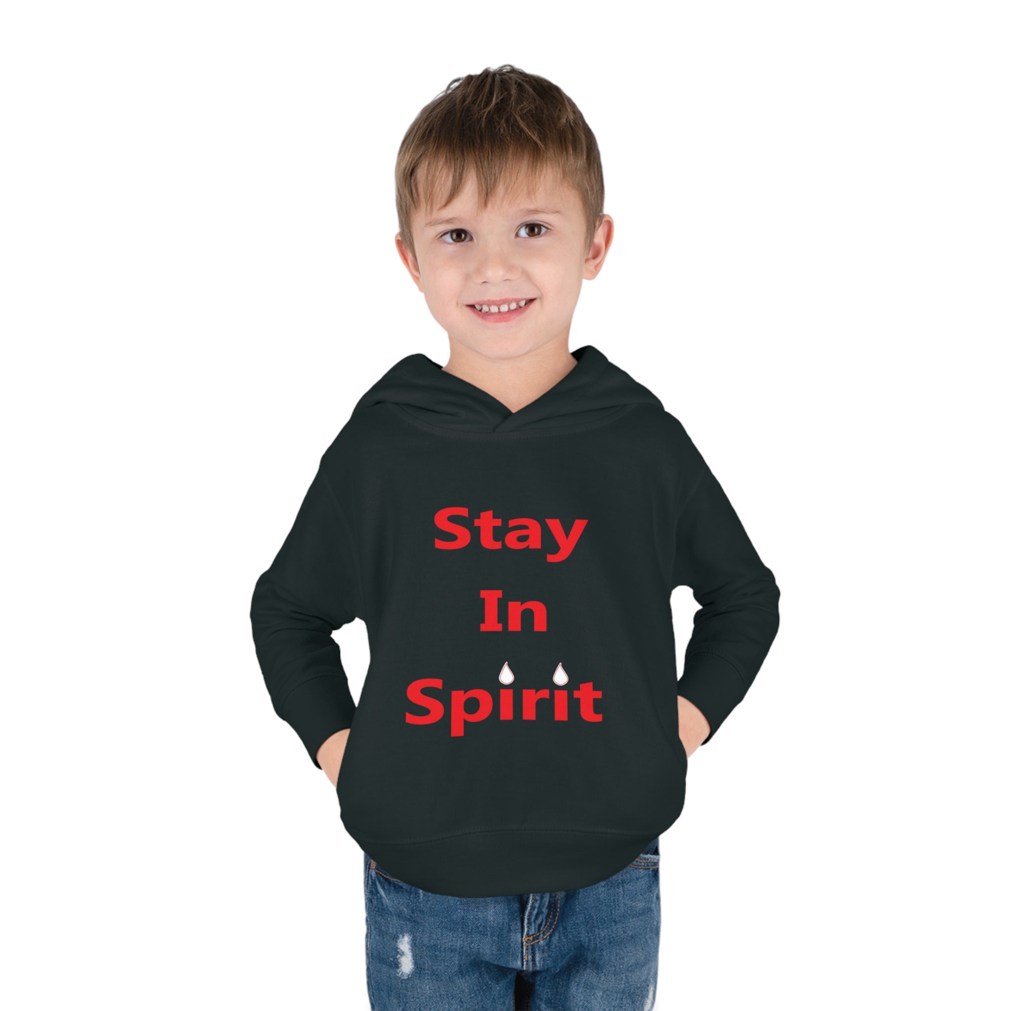 Stay In Spirit Red Lettered Toddler Pullover Fleece Hoodie - Stay In Spirit Shop