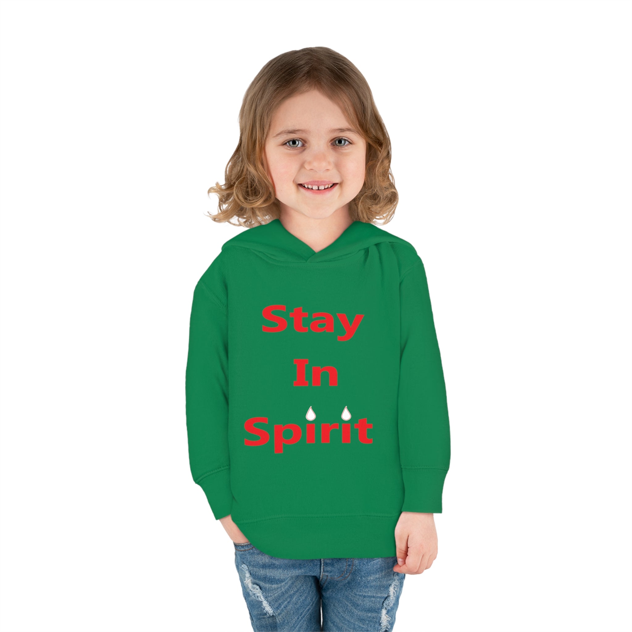 Stay In Spirit Red Lettered Toddler Pullover Fleece Hoodie - Stay In Spirit Shop