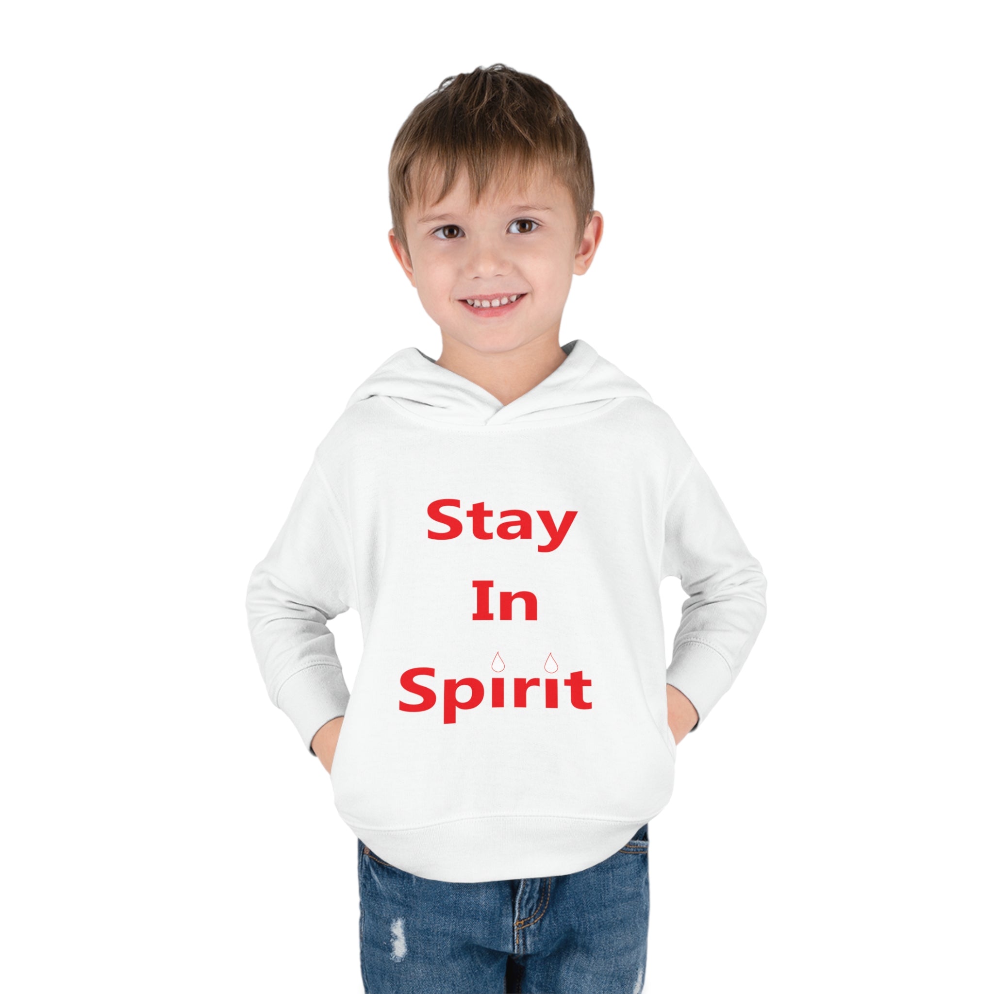 Stay In Spirit Red Lettered Toddler Pullover Fleece Hoodie - Stay In Spirit Shop
