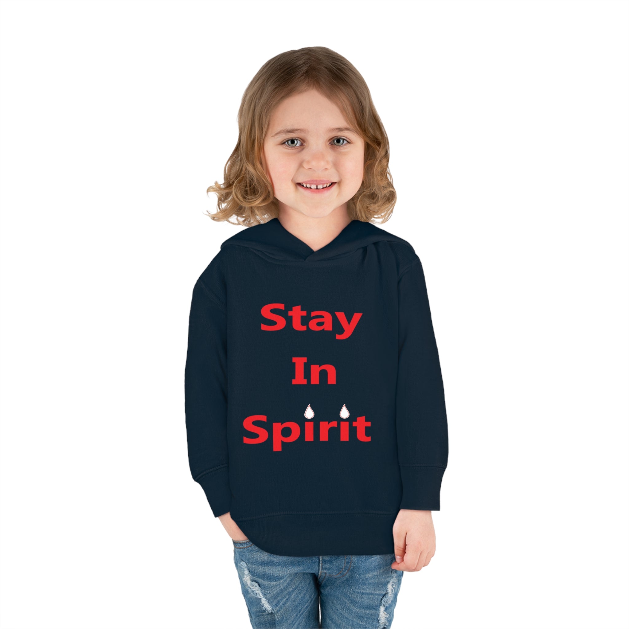 Stay In Spirit Red Lettered Toddler Pullover Fleece Hoodie - Stay In Spirit Shop