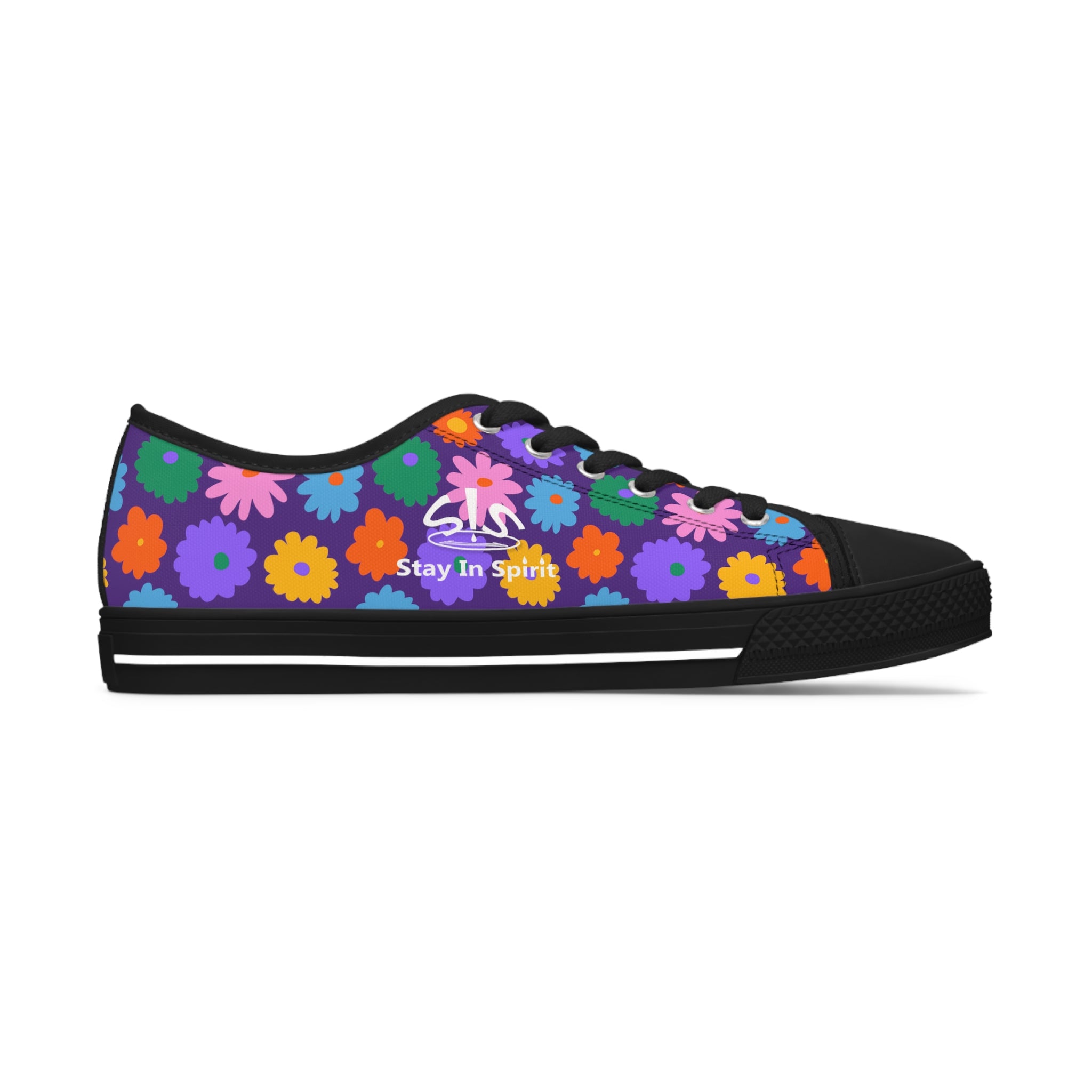 Stay In Spirit Purple Flower Women's Low Top Shoes - Stay In Spirit Shop