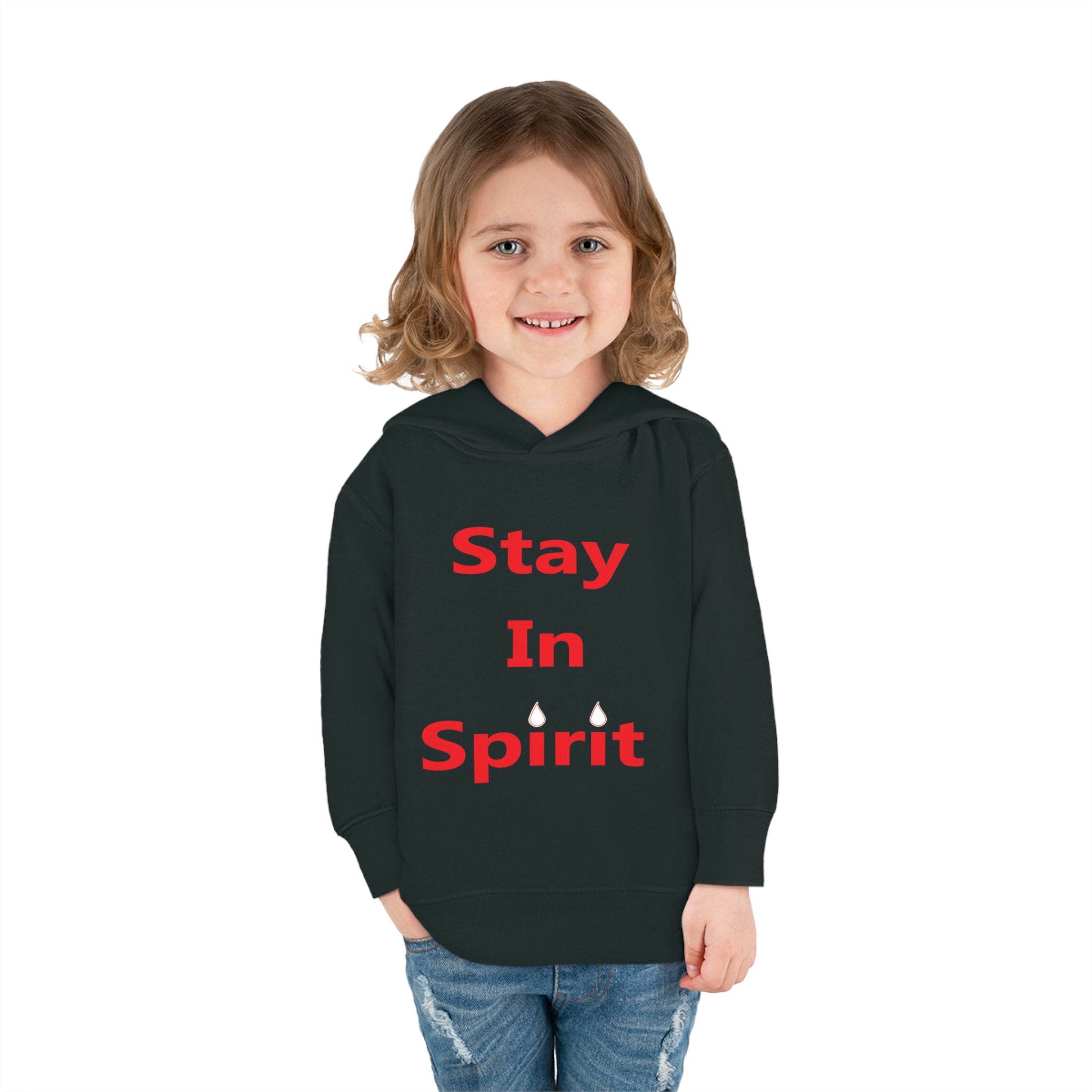 Stay In Spirit Red Lettered Toddler Pullover Fleece Hoodie - Stay In Spirit Shop