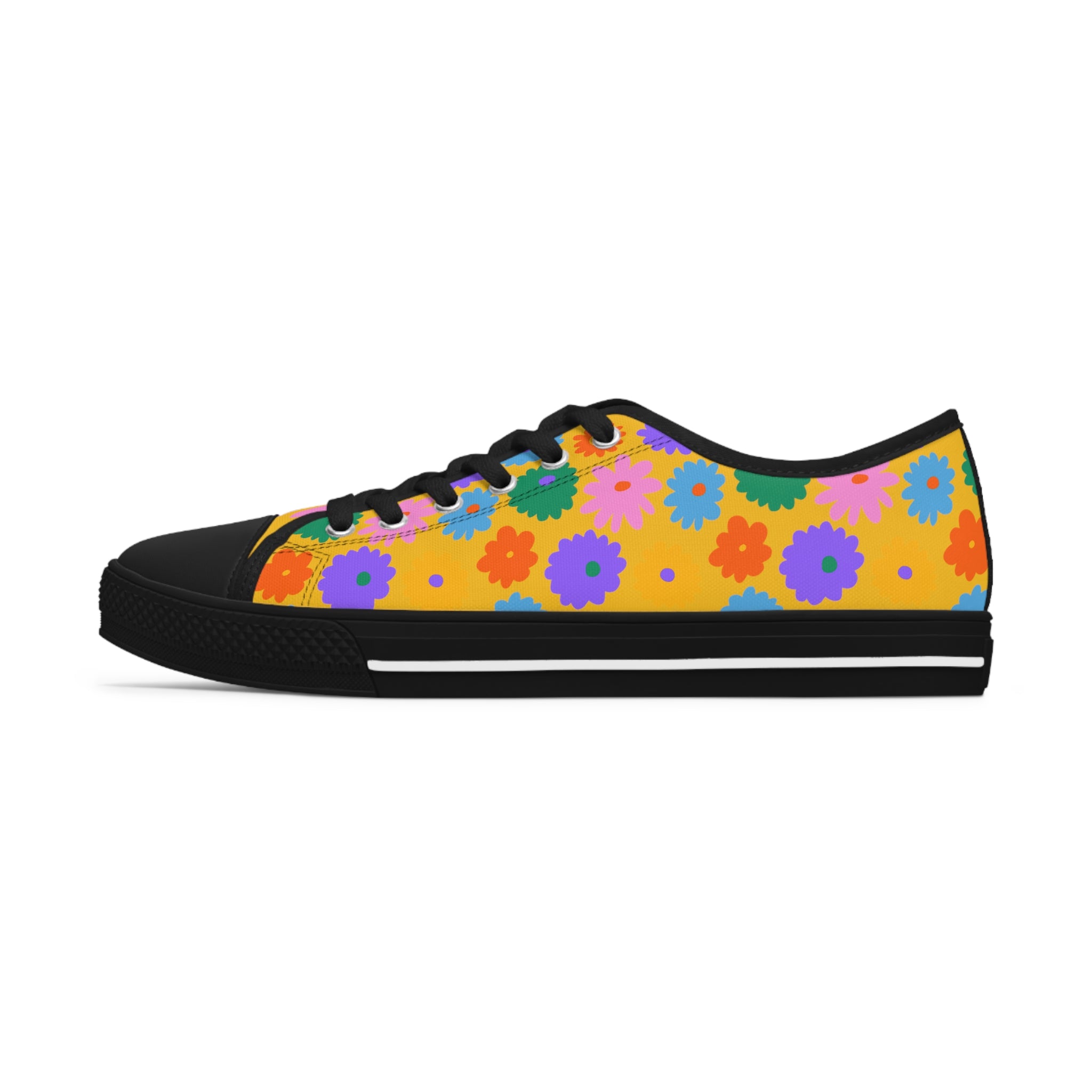 Stay In Spirit Yellow Flower Women's Low Top Shoes - Stay In Spirit Shop