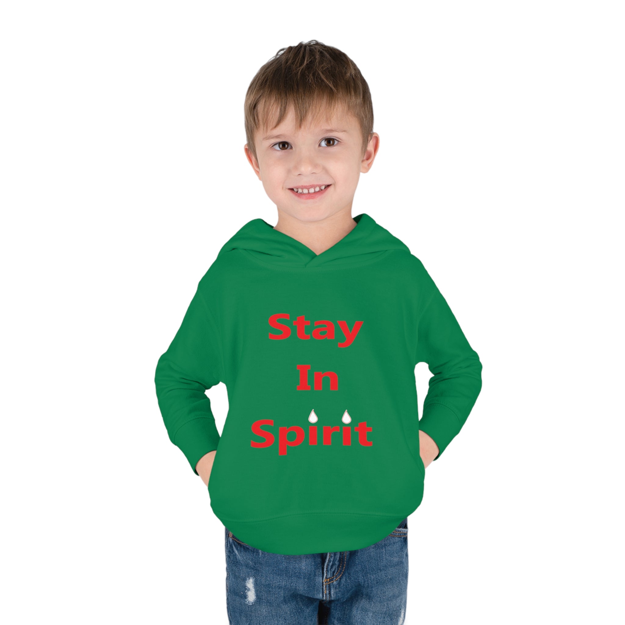 Stay In Spirit Red Lettered Toddler Pullover Fleece Hoodie - Stay In Spirit Shop