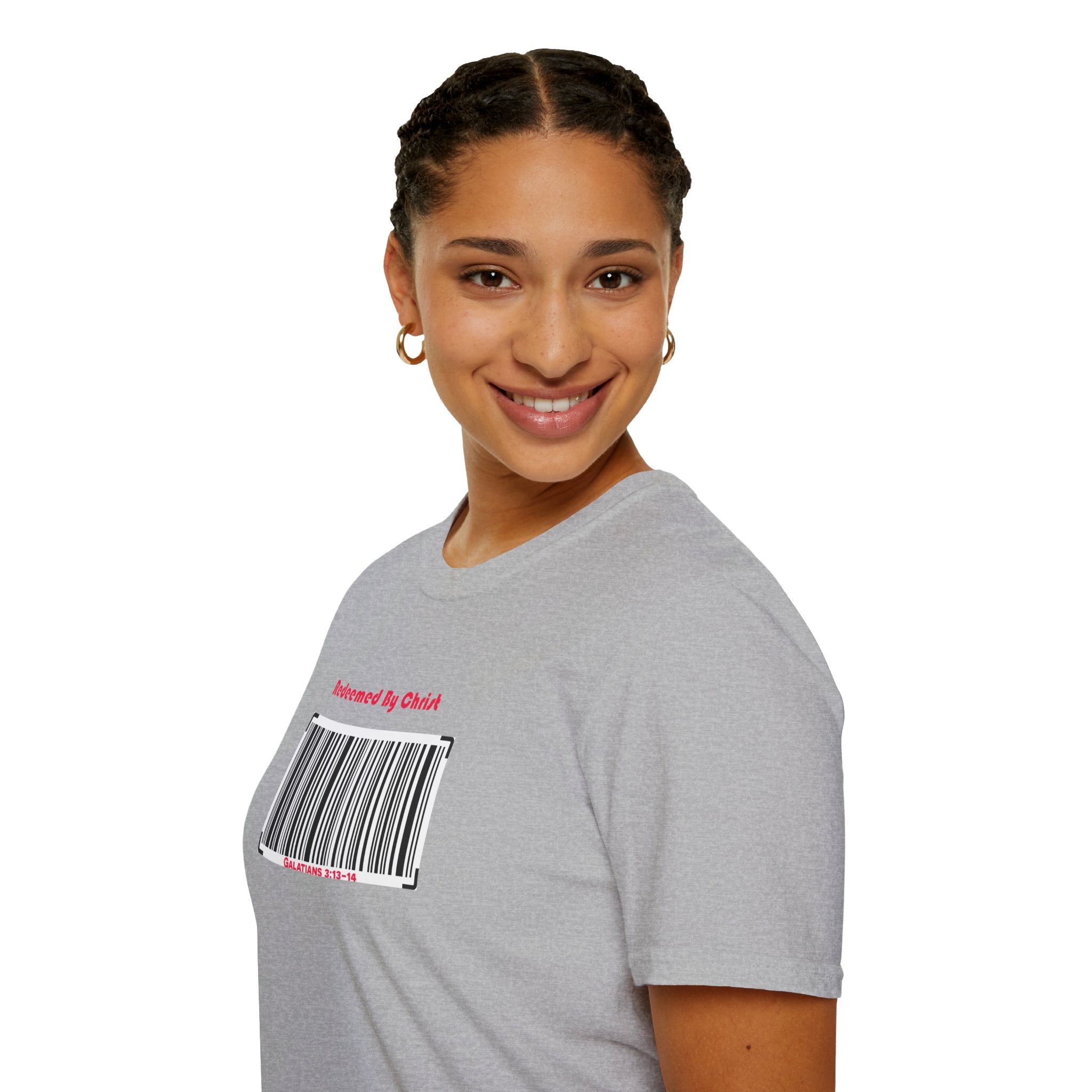 Redeemed By Christ (Red/Black) Unisex Softstyle T-Shirt - Stay In Spirit Shop