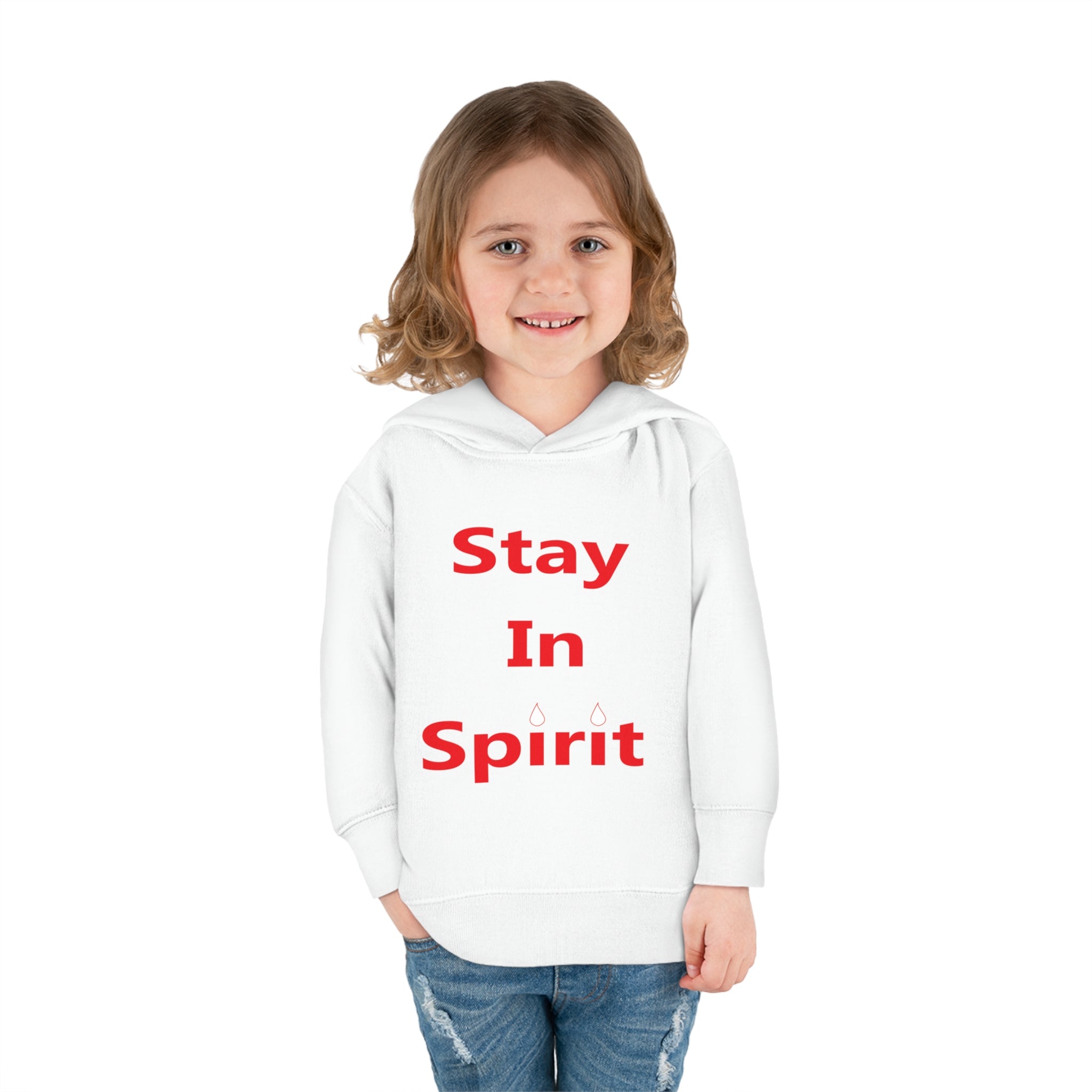 Stay In Spirit Red Lettered Toddler Pullover Fleece Hoodie - Stay In Spirit Shop
