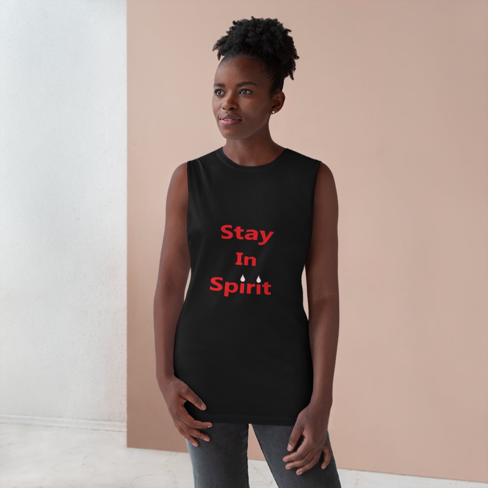 Stay In Spirit Red Lettered Unisex Barnard Tank - Stay In Spirit Shop