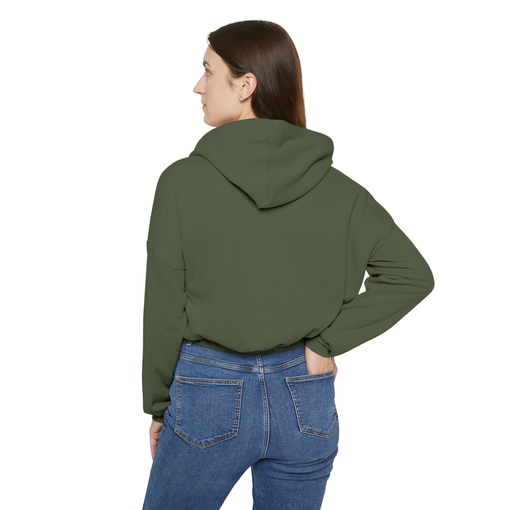 Women's Stay In Spirit White Logo Cinched Bottom Hoodie - Stay In Spirit Shop