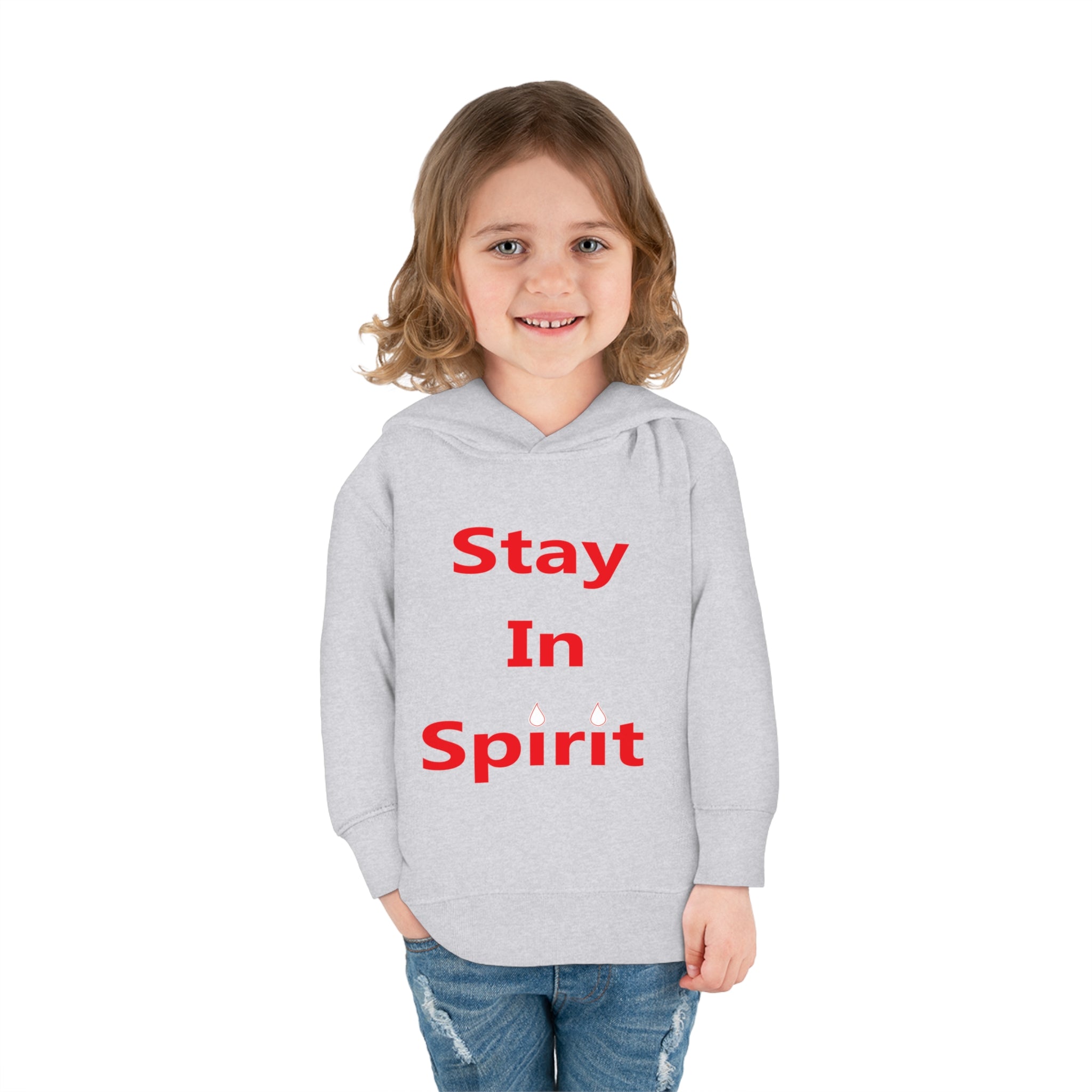 Stay In Spirit Red Lettered Toddler Pullover Fleece Hoodie - Stay In Spirit Shop