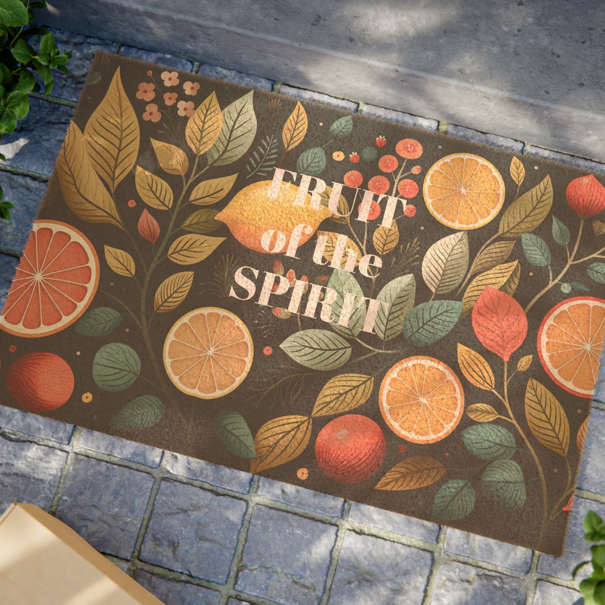 Fruit of the Spirit Black Multicolor Doormat - Stay In Spirit Shop