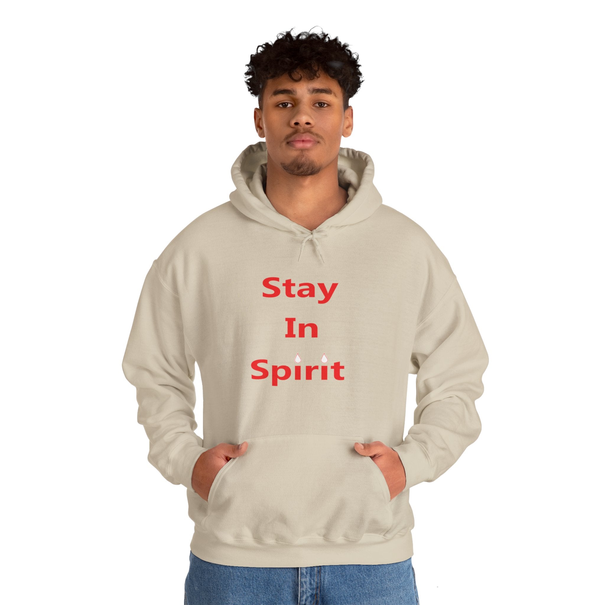 Stay In Spirit Red Lettered Unisex Heavy Blend™ Hooded Sweatshirt