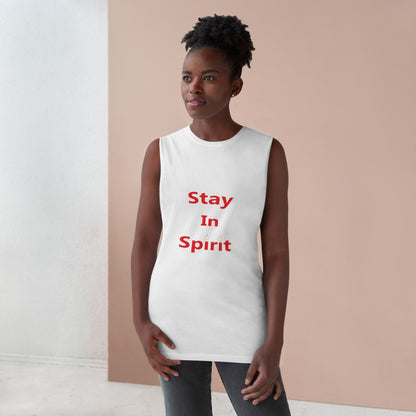 Stay In Spirit Red Lettered Unisex Barnard Tank - Stay In Spirit Shop