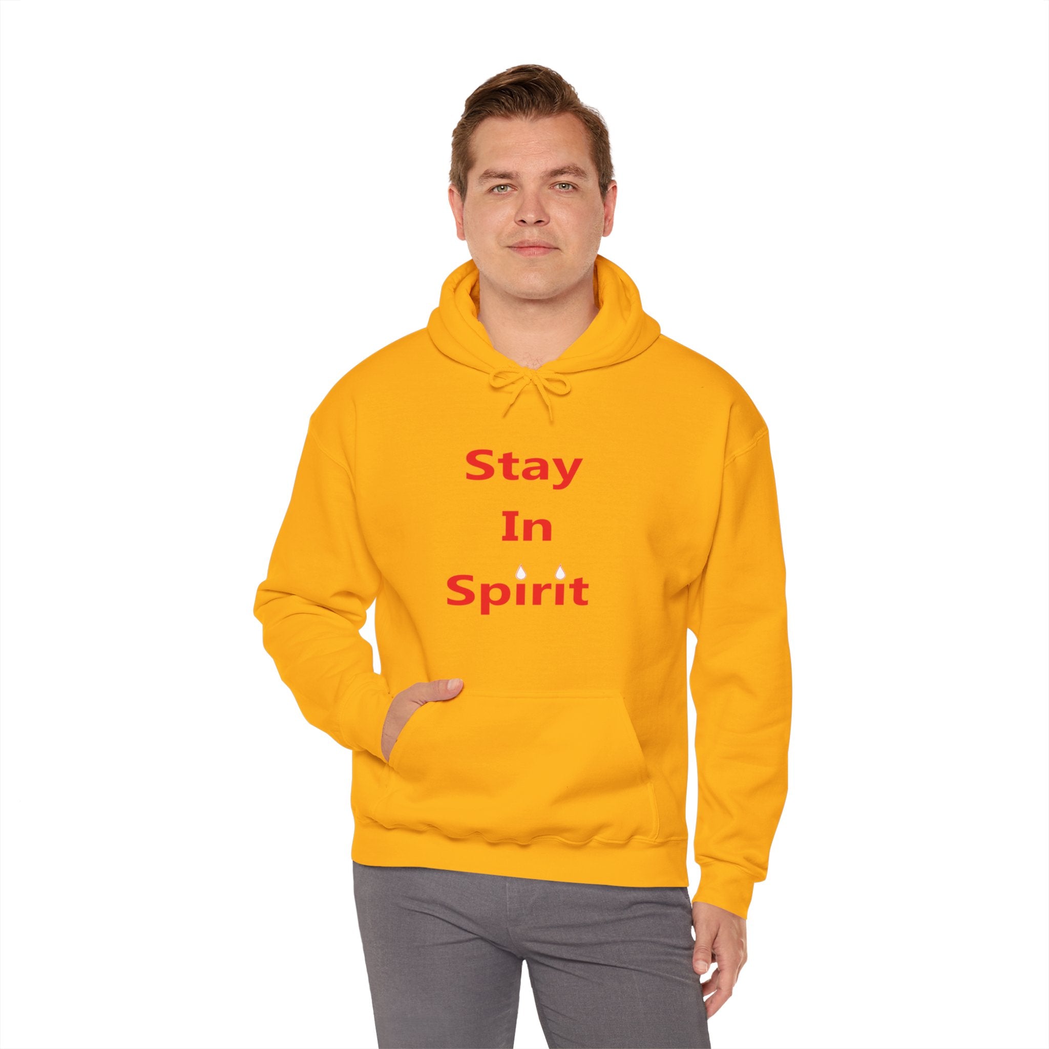 Stay In Spirit Red Lettered Unisex Heavy Blend™ Hooded Sweatshirt