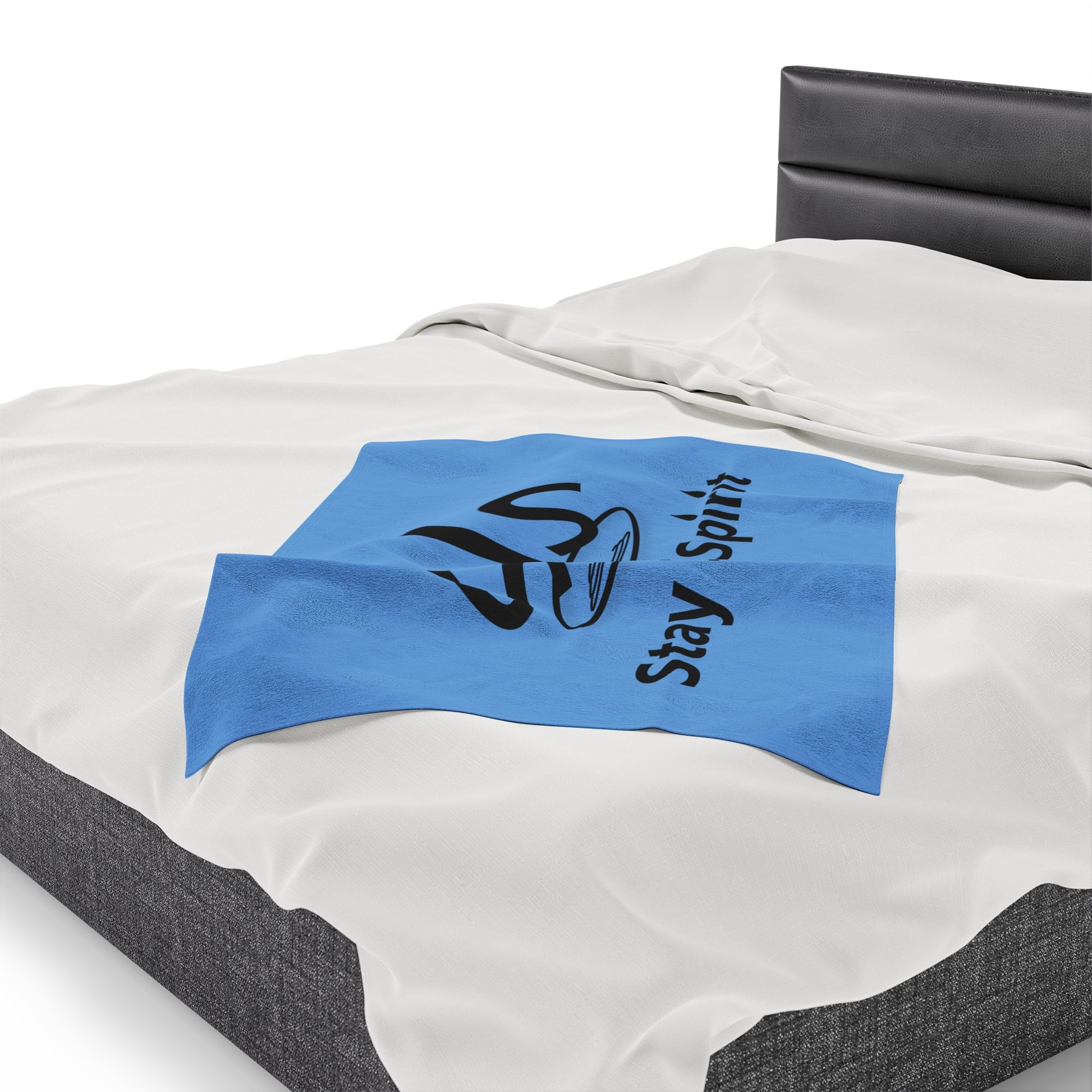 Light Blue Stay In Spirit Velveteen Plush Blanket - Stay In Spirit Shop