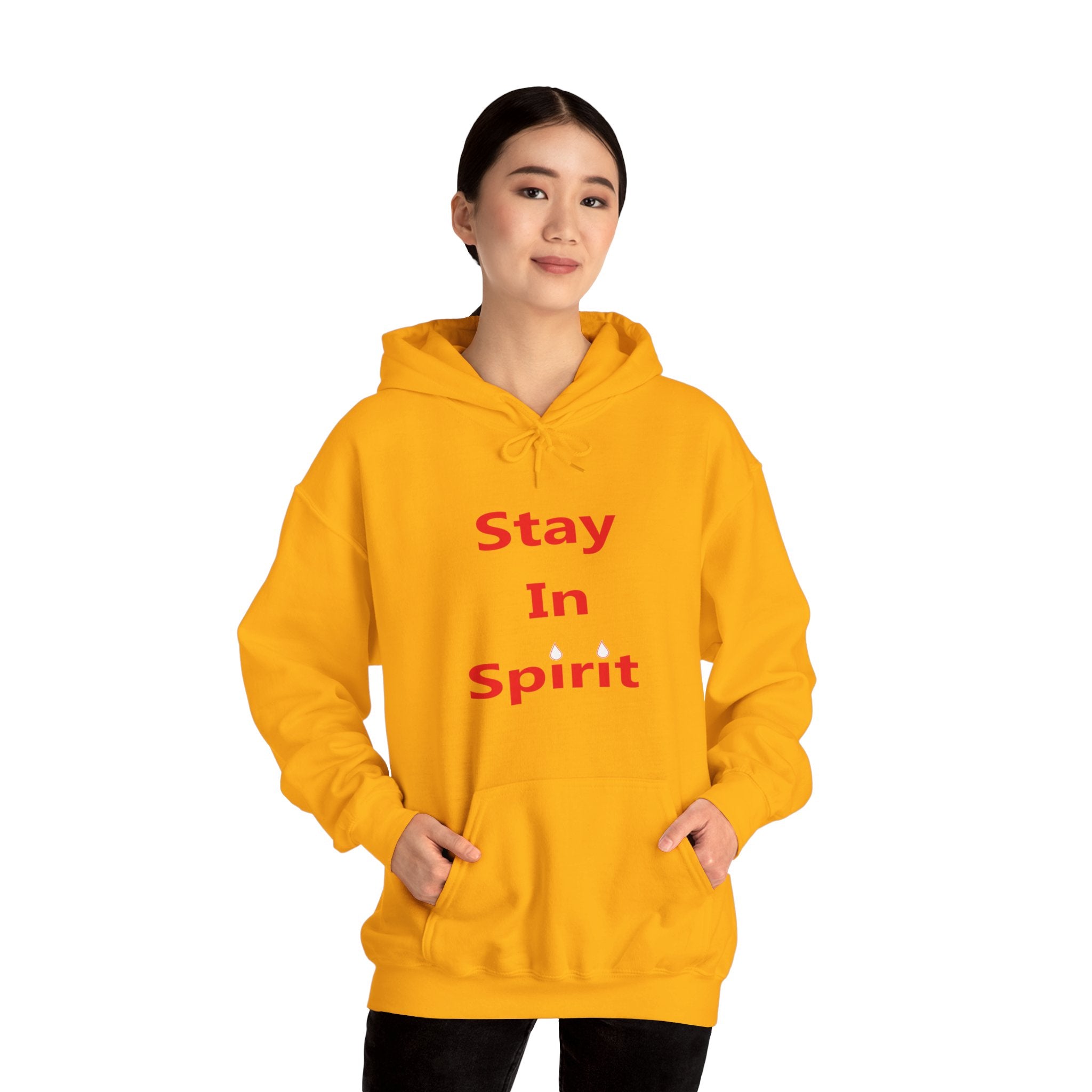 Stay In Spirit Red Lettered Unisex Heavy Blend™ Hooded Sweatshirt