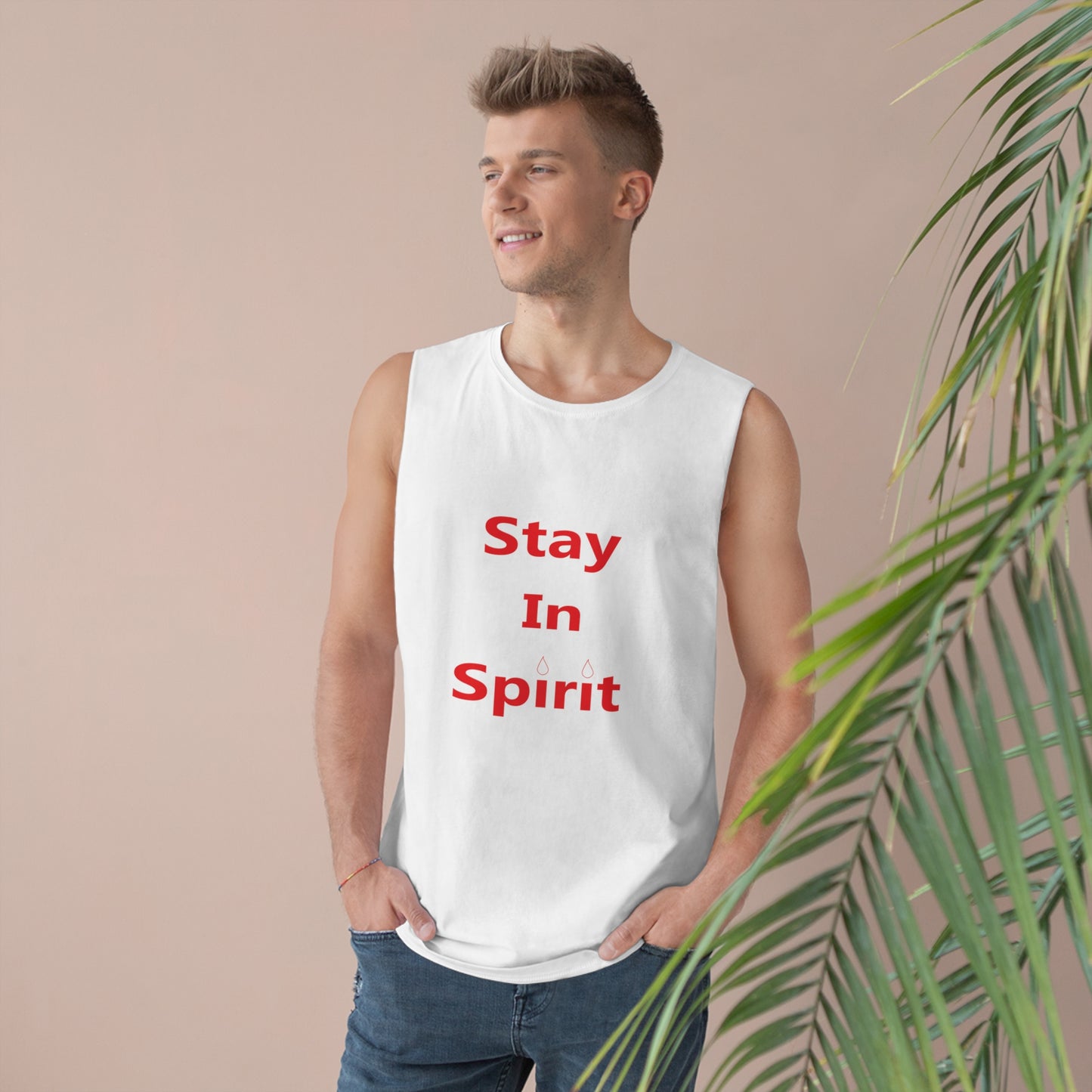 Stay In Spirit Red Lettered Unisex Barnard Tank - Stay In Spirit Shop