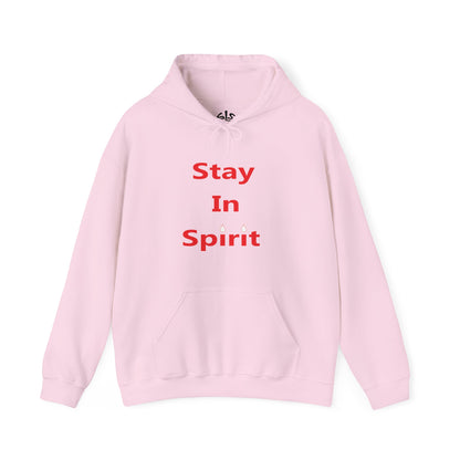 Stay In Spirit Red Lettered Unisex Heavy Blend™ Hooded Sweatshirt