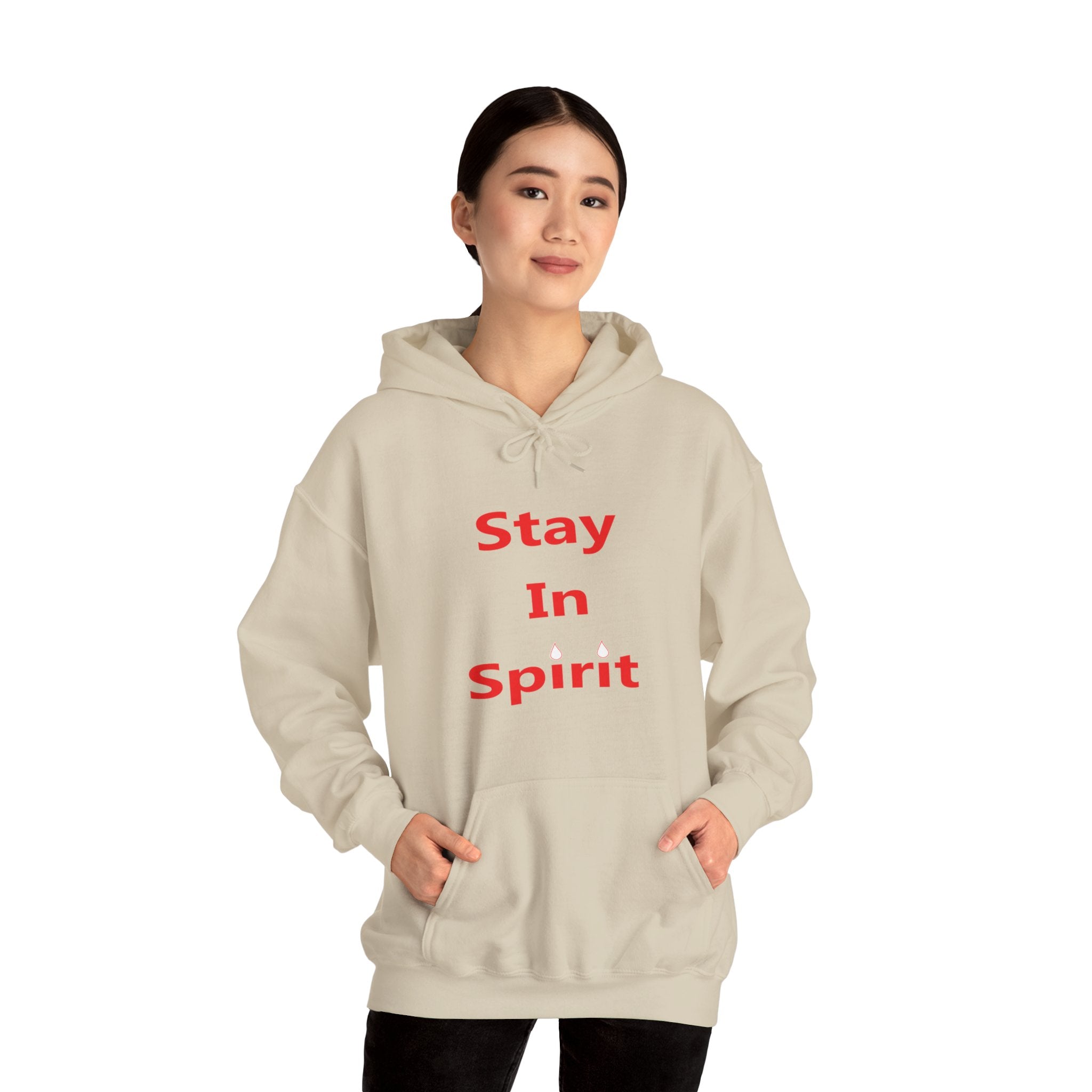 Stay In Spirit Red Lettered Unisex Heavy Blend™ Hooded Sweatshirt