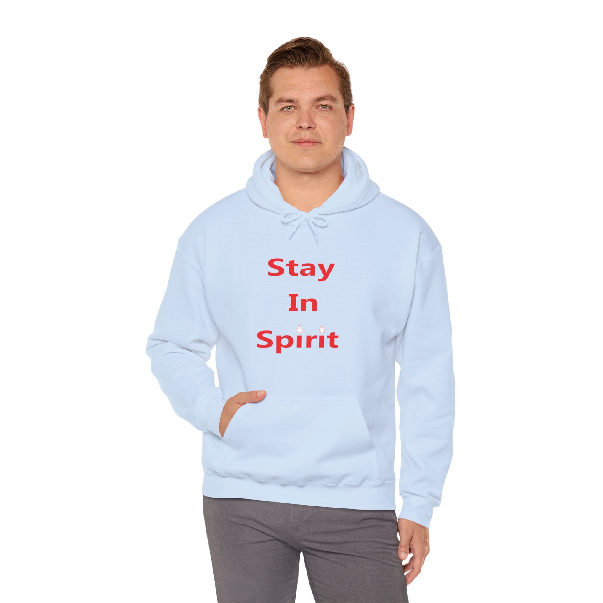 Stay In Spirit Red Lettered Unisex Heavy Blend™ Hooded Sweatshirt