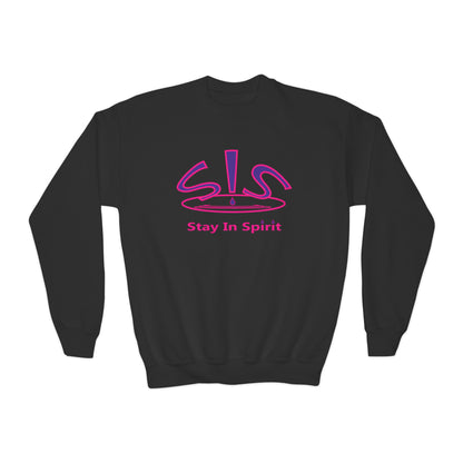Stay In Spirit Logo (Purple/Pink) Youth Crewneck Sweatshirt - Stay In Spirit Shop