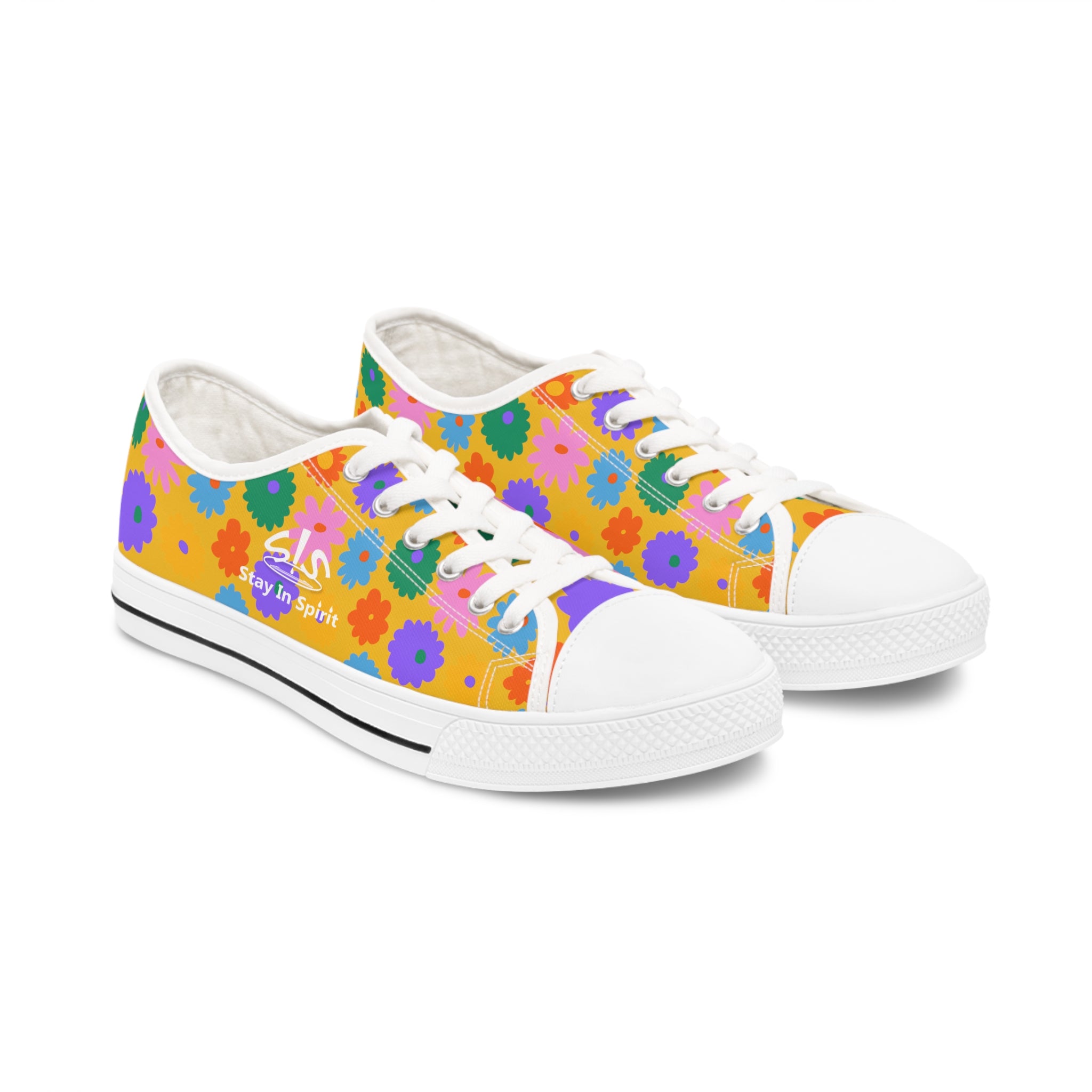 Stay In Spirit Yellow Flower Women's Low Top Shoes - Stay In Spirit Shop