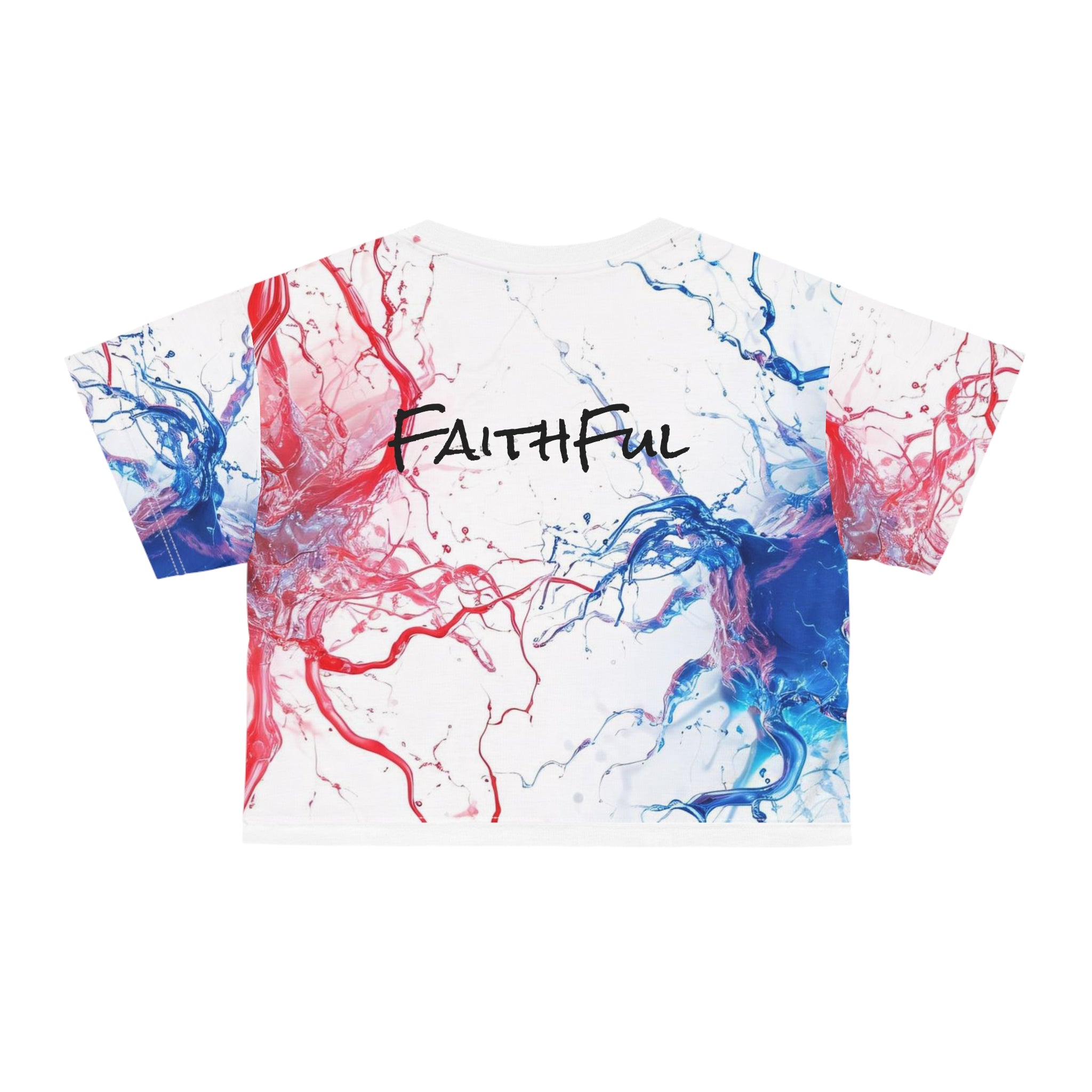 Faithful Red/White/Blue Crop Tee - Stay In Spirit Shop