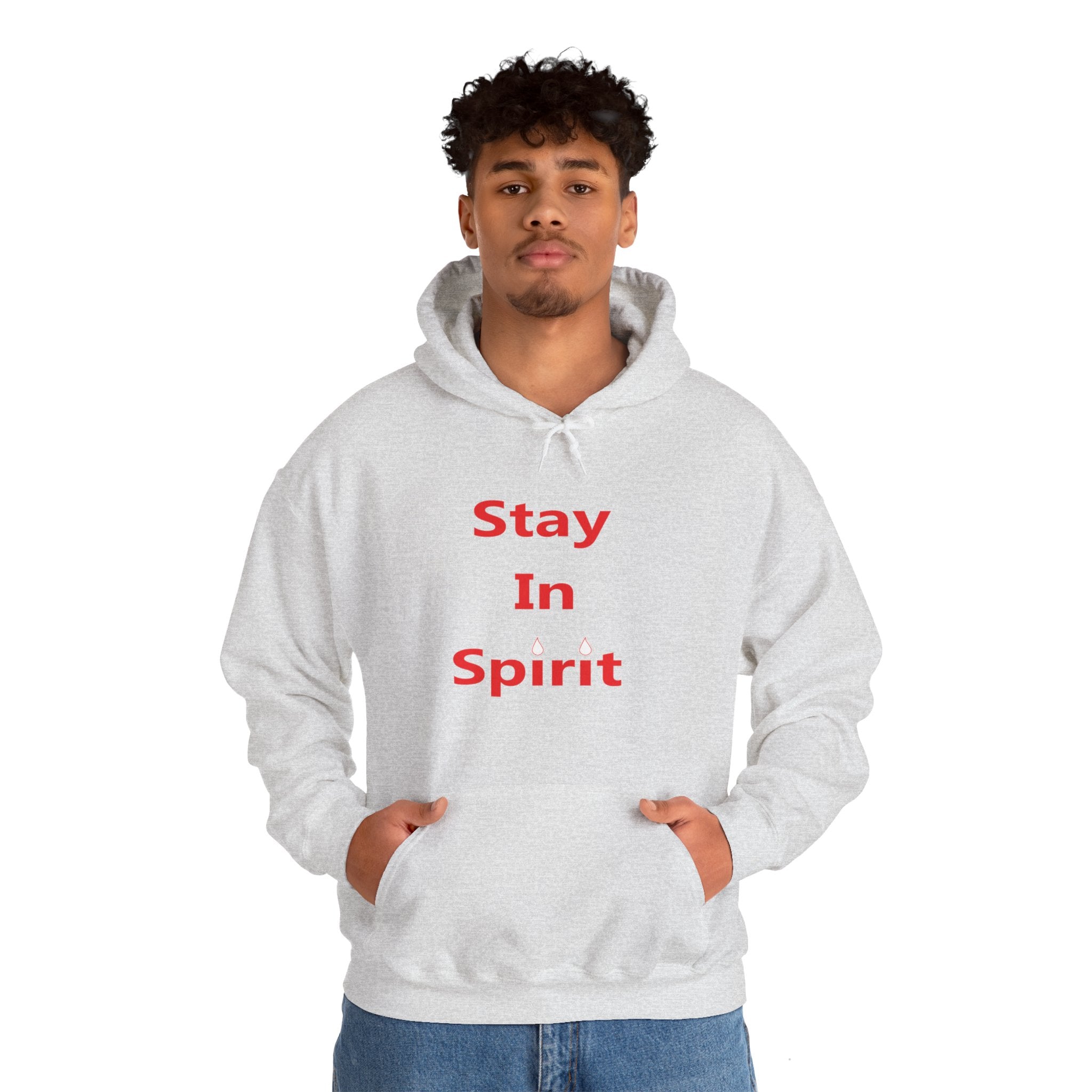 Stay In Spirit Red Lettered Unisex Heavy Blend™ Hooded Sweatshirt