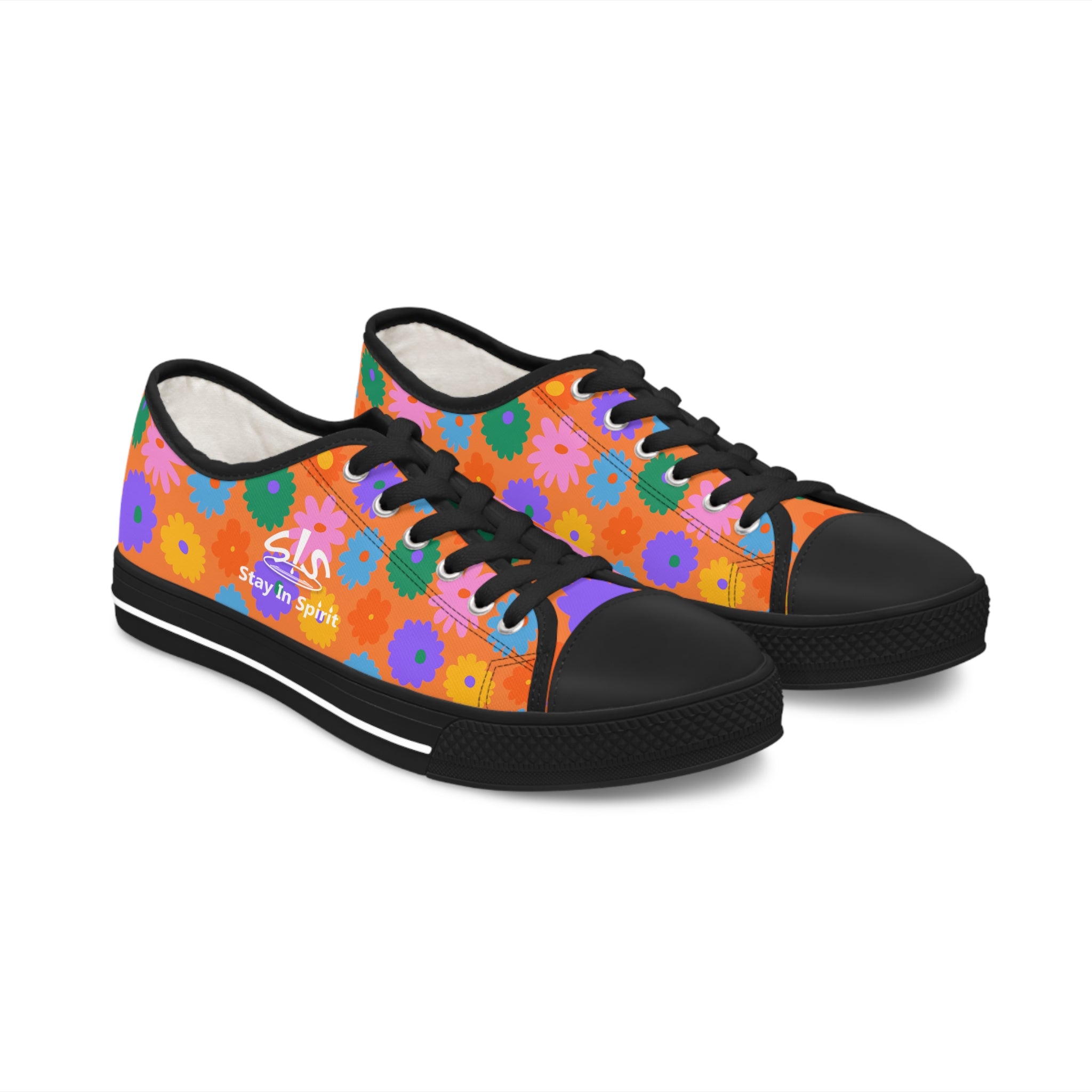 Stay In Spirit Orange Flower Women's Low Top Shoes - Stay In Spirit Shop