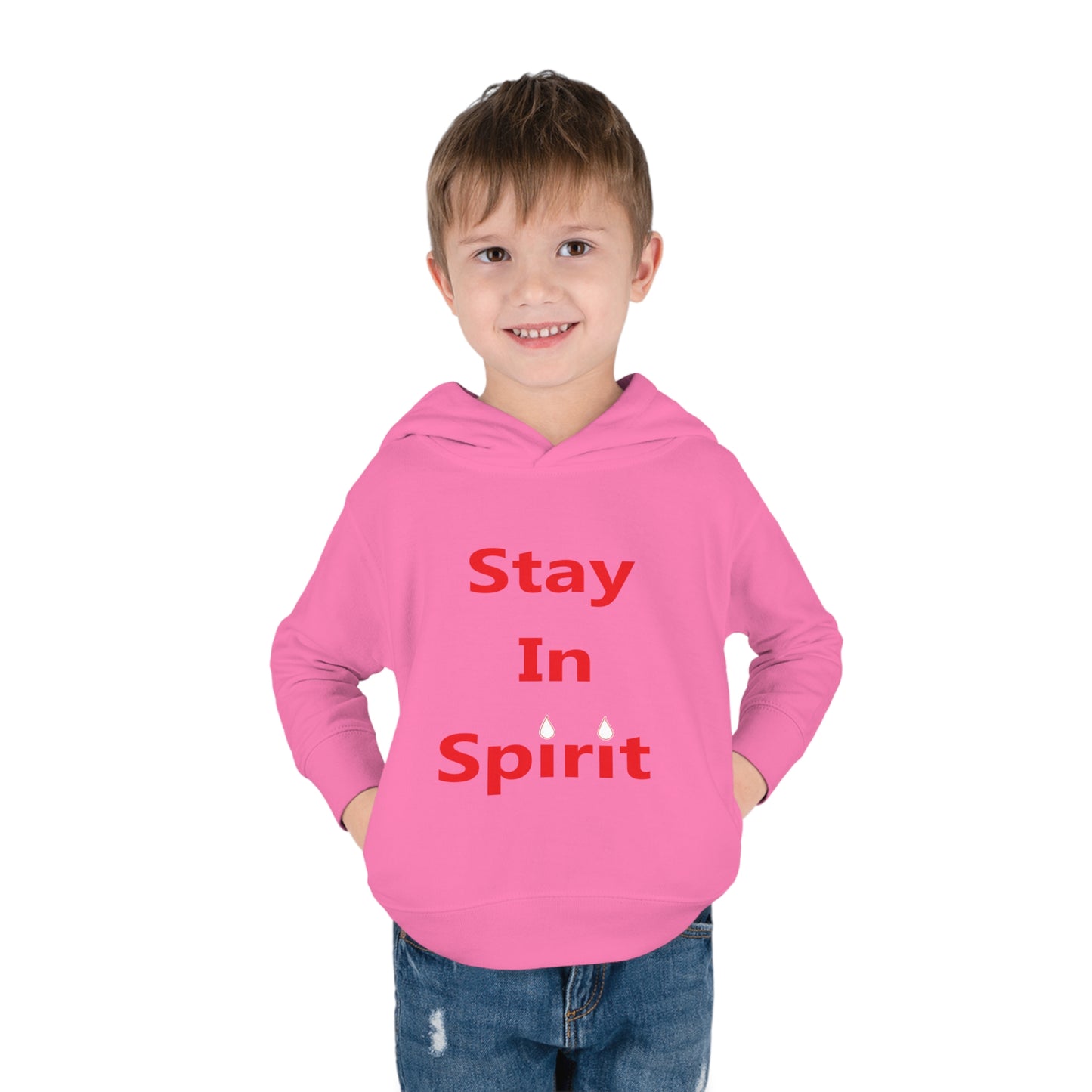 Stay In Spirit Red Lettered Toddler Pullover Fleece Hoodie - Stay In Spirit Shop